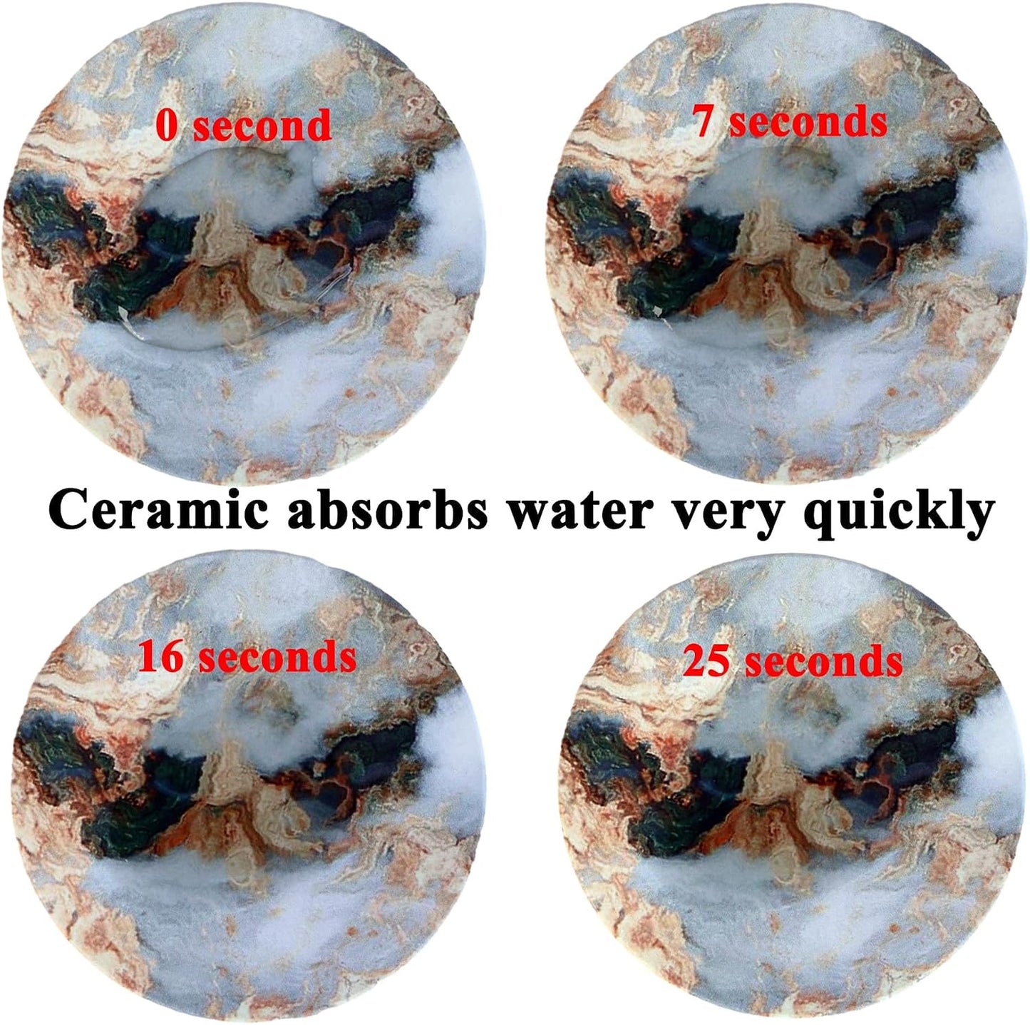 Holder Absorbent Drink Coaster Set Outdoor Round Abstract Table Decorative / White Gold