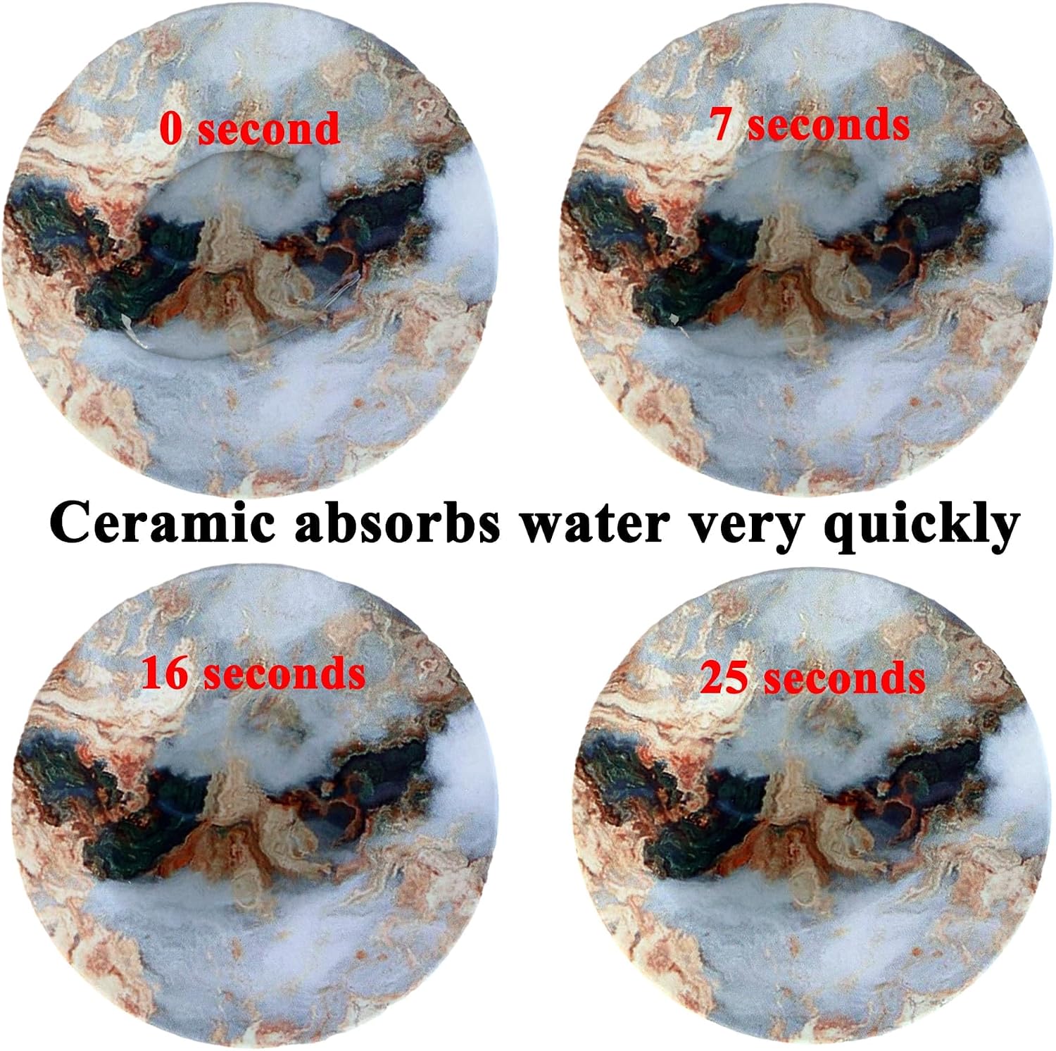 Holder Absorbent Drink Coaster Set Outdoor Round Abstract Table Decorative / White Gold