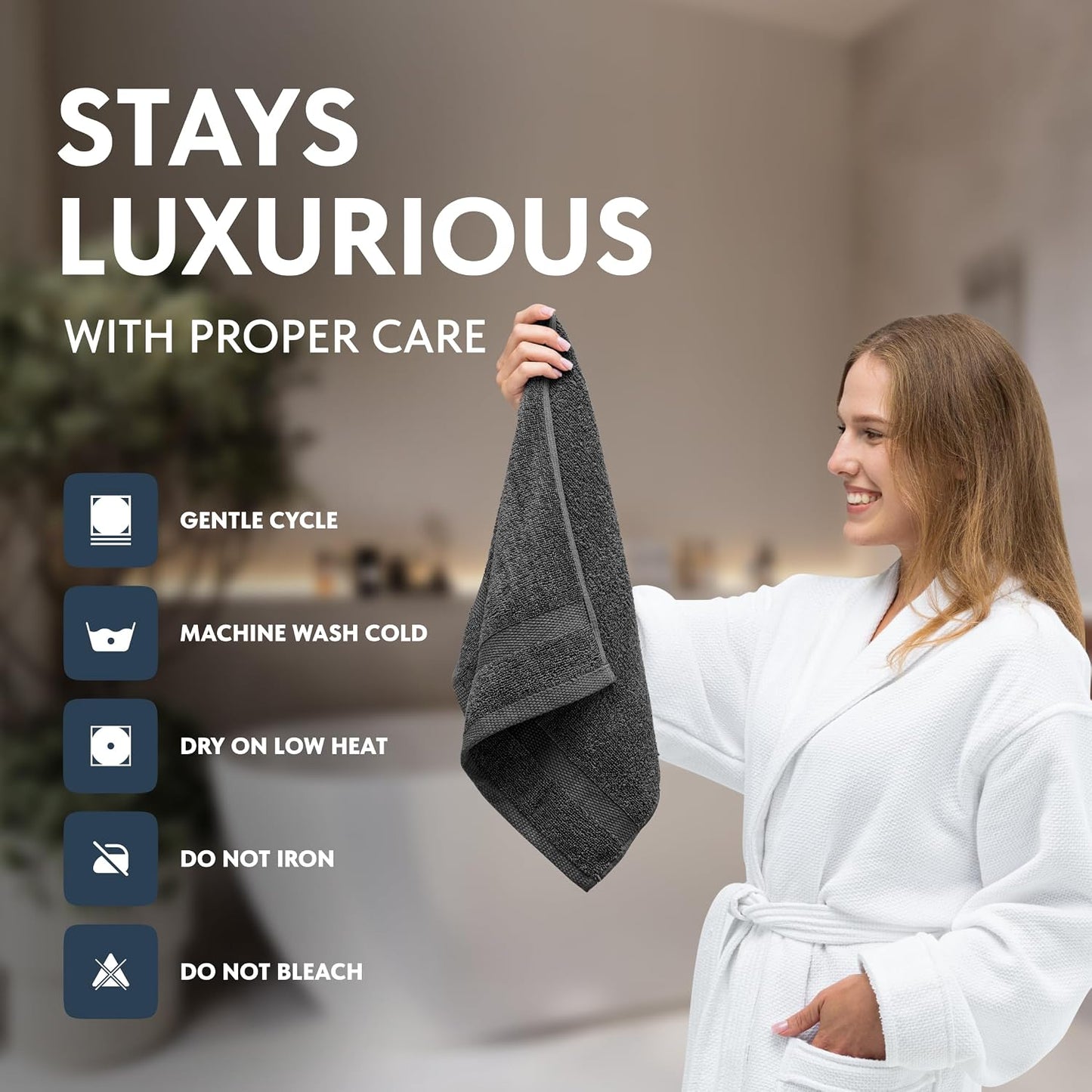 White Classic Luxury Multicolor Hand Towels - Soft 100% Turkish Cotton | Highly Absorbent Hotel spa Bathroom Towel