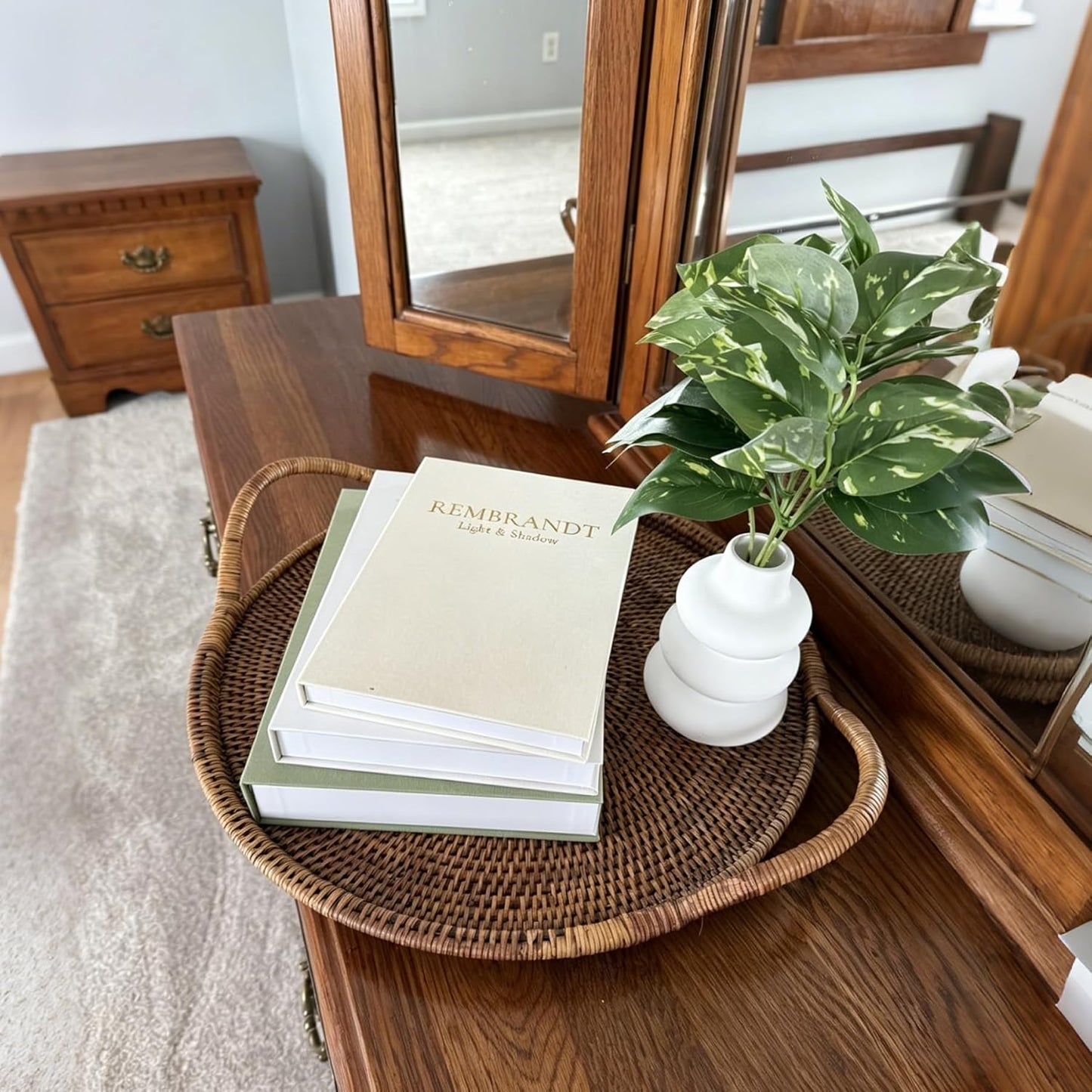 Linen Book Storage Boxes / Green