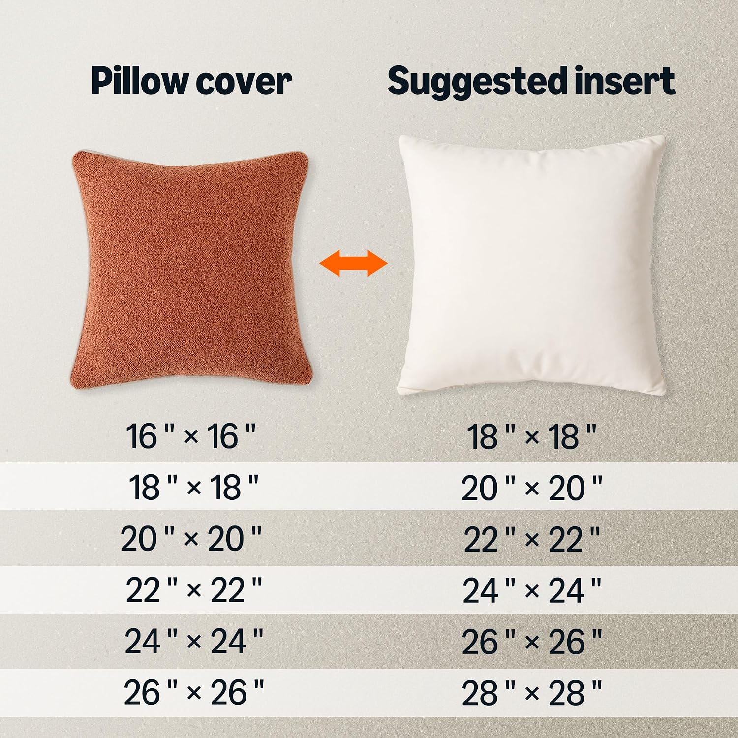 Boucle Throw Pillow Covers / Brown / 24 x 24 / Set of 2