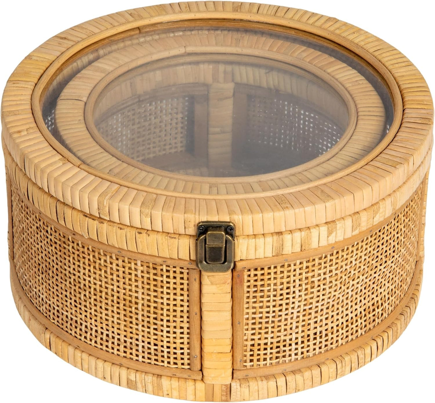 Rattan and Bamboo Nestable Round Storage / Natural / Set of 2