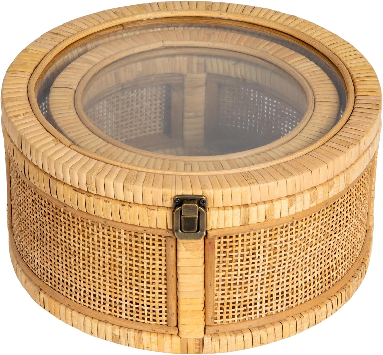 Rattan and Bamboo Nestable Round Storage / Natural / Set of 2