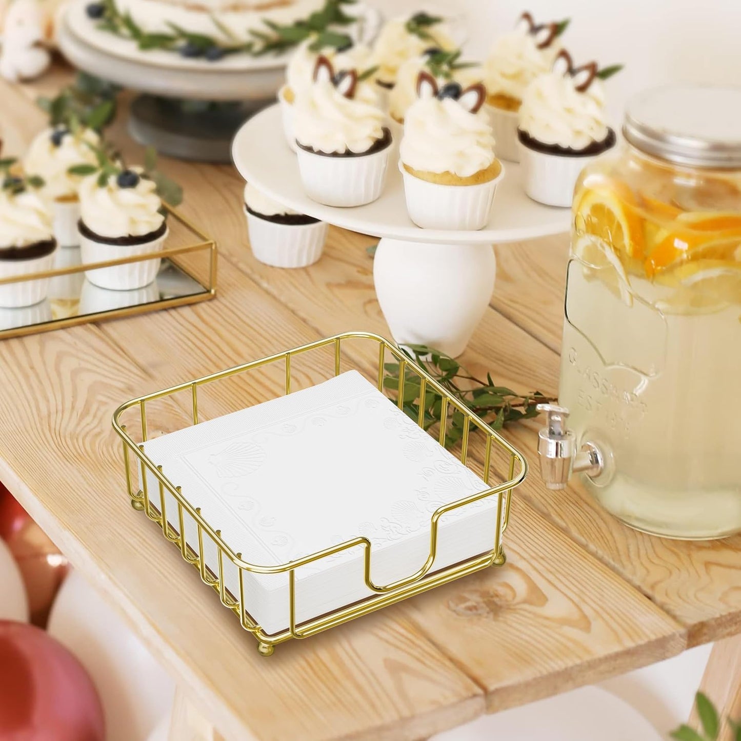 Napkin Holder / Napkin Holders for Paper Napkins / Gold / Luncheon