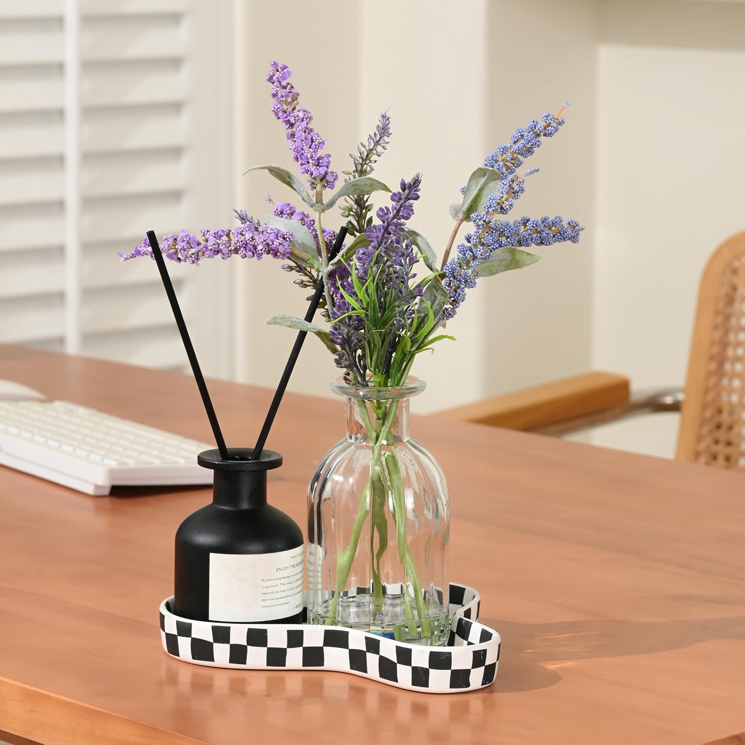 Faux Silk Flowers Fake Plant Decor / Purple