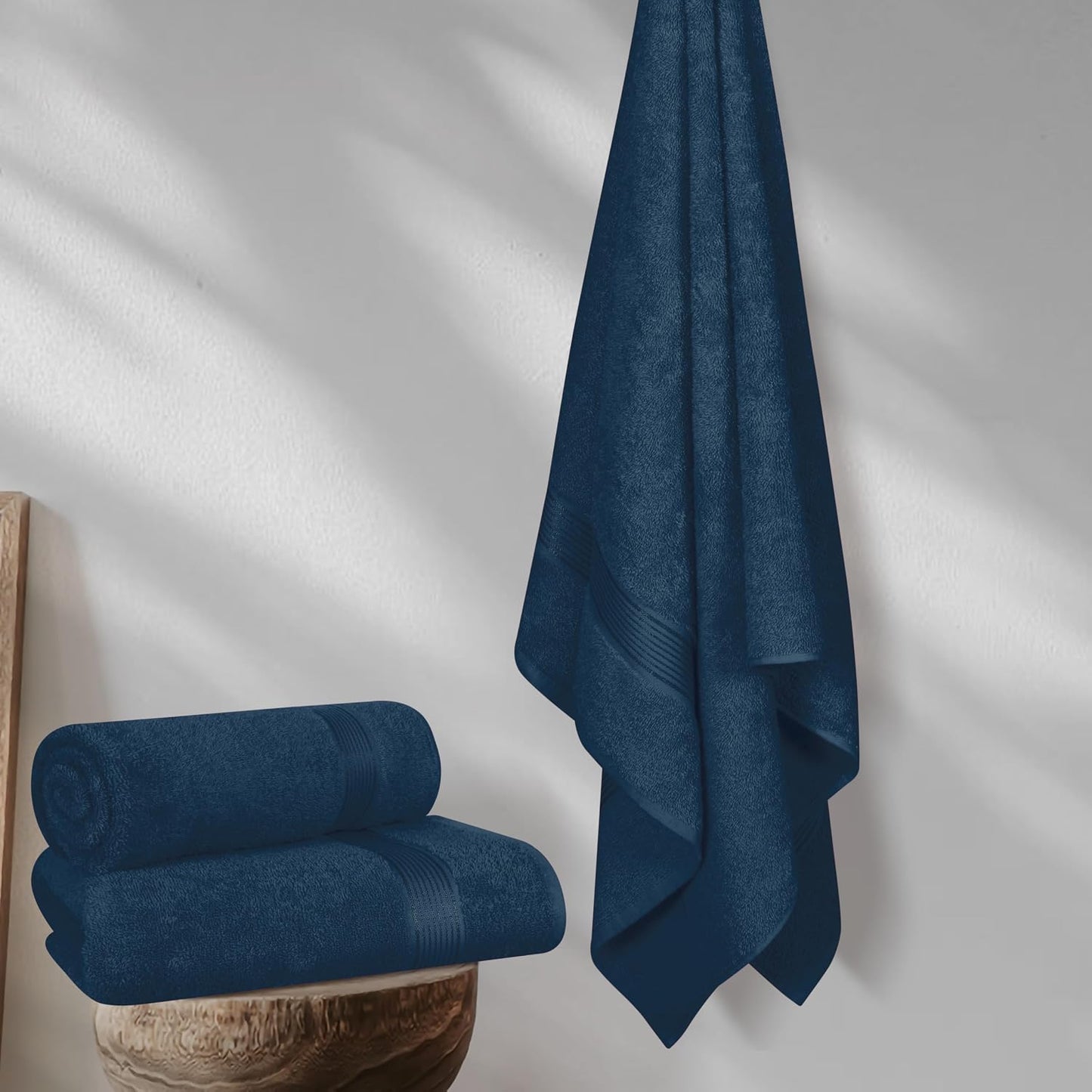 BELZZI Home Ultra Soft 4 Pack Oversized Bath Towel Set 27x54, Cotton Compact Bath Towels, Highly Absorbant Eco-Friendly