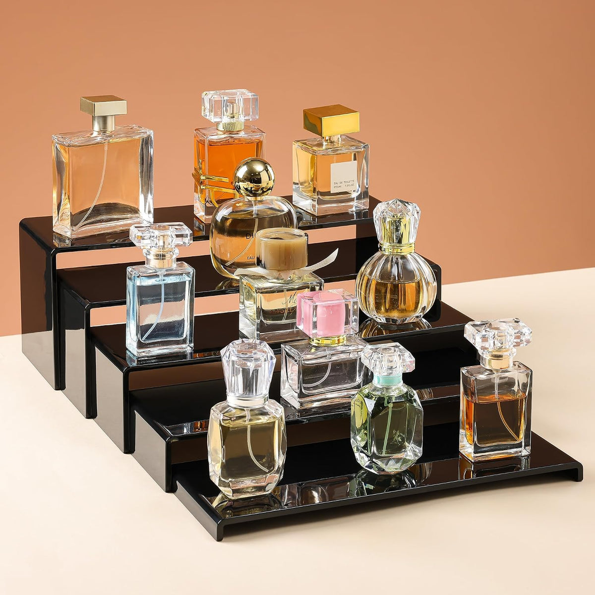 10 Pack Large Acrylic Display Stands, 2 Set(10”L~11”L~12”L) | Rectangular Display Stands, Acrylic Display Shelves for