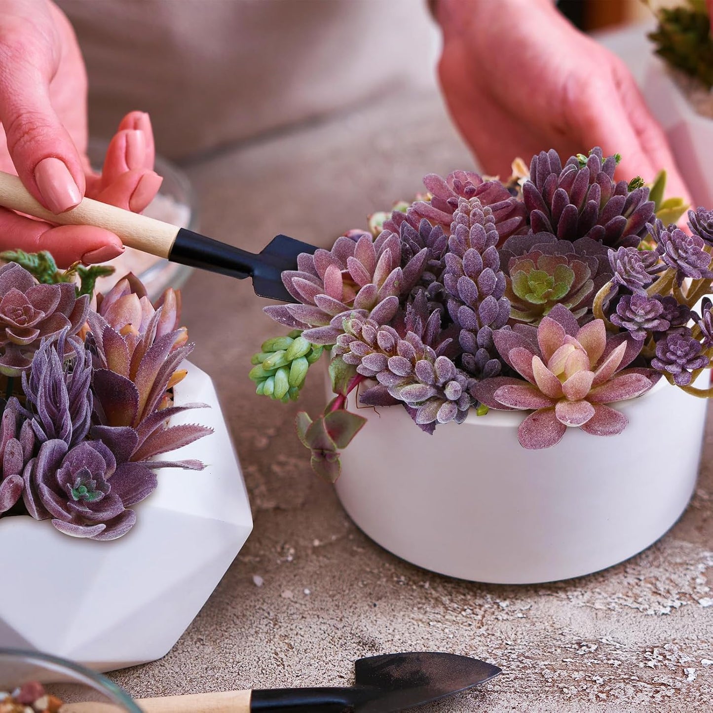 Artificial Succulent Plant Faux Realistic Fake Unpotted Mini Succulent for DIY Garden / Set of 40
