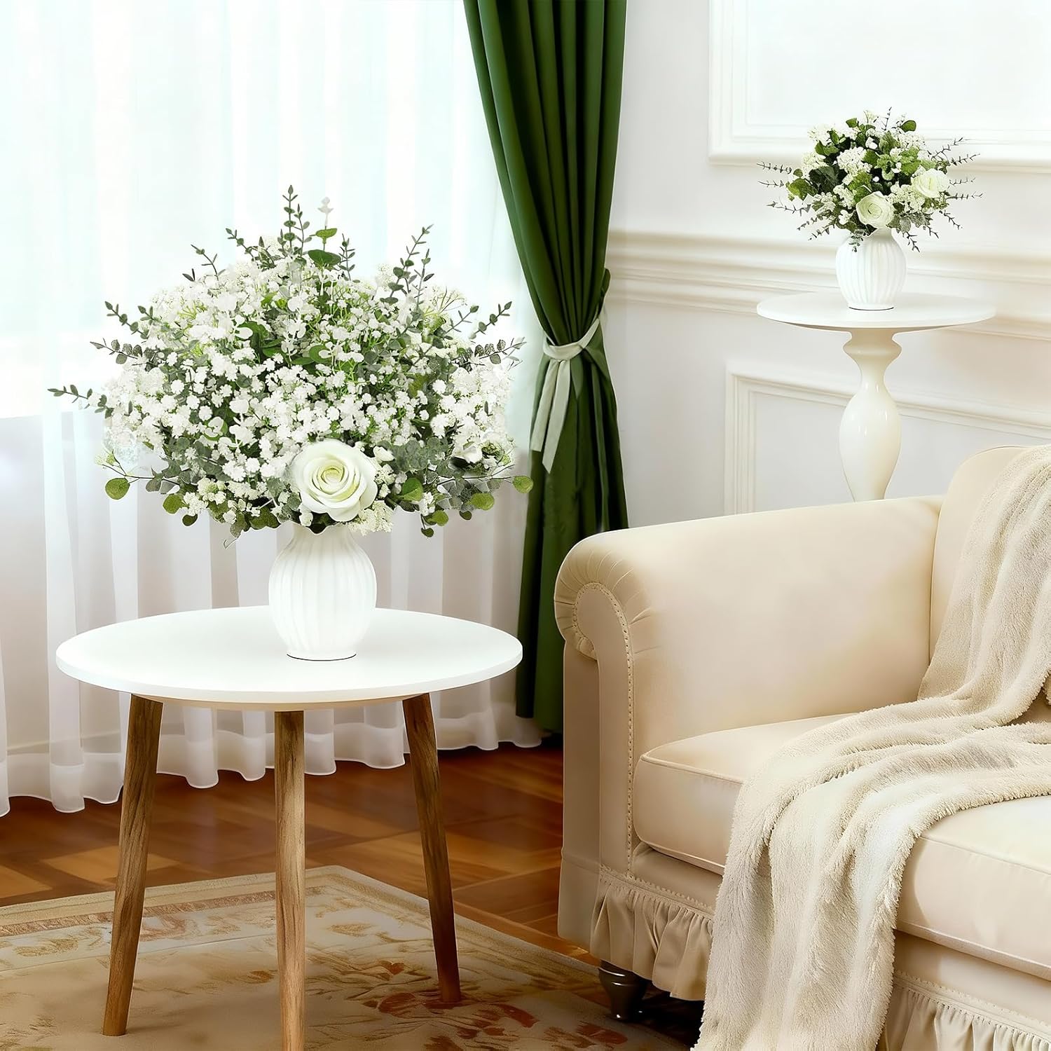 Real Touch Babys Breath Artificial Flowers Bulk / Silver / Set of 110