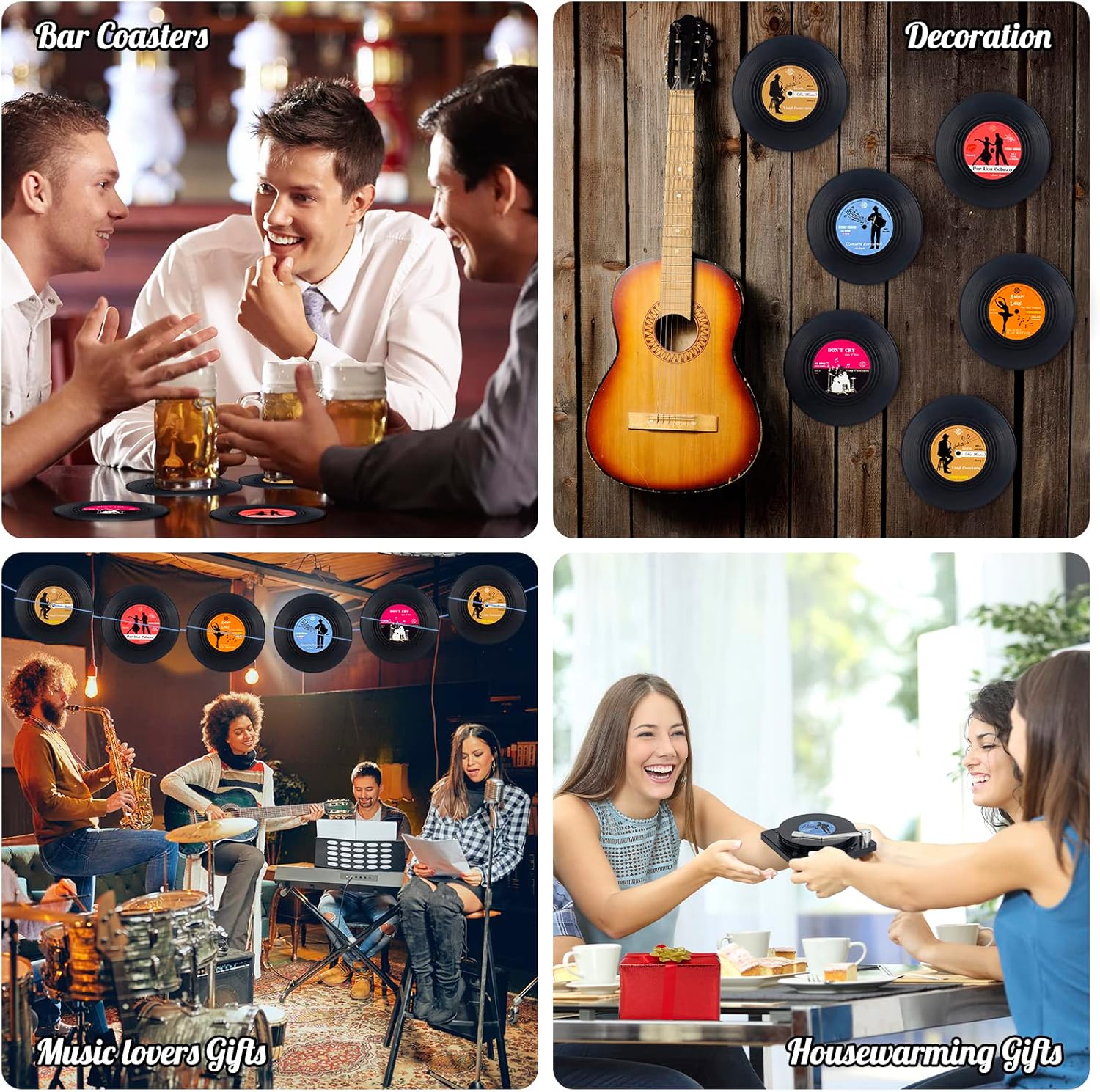 Music Coasters for Drinks / Classic / Set of 6