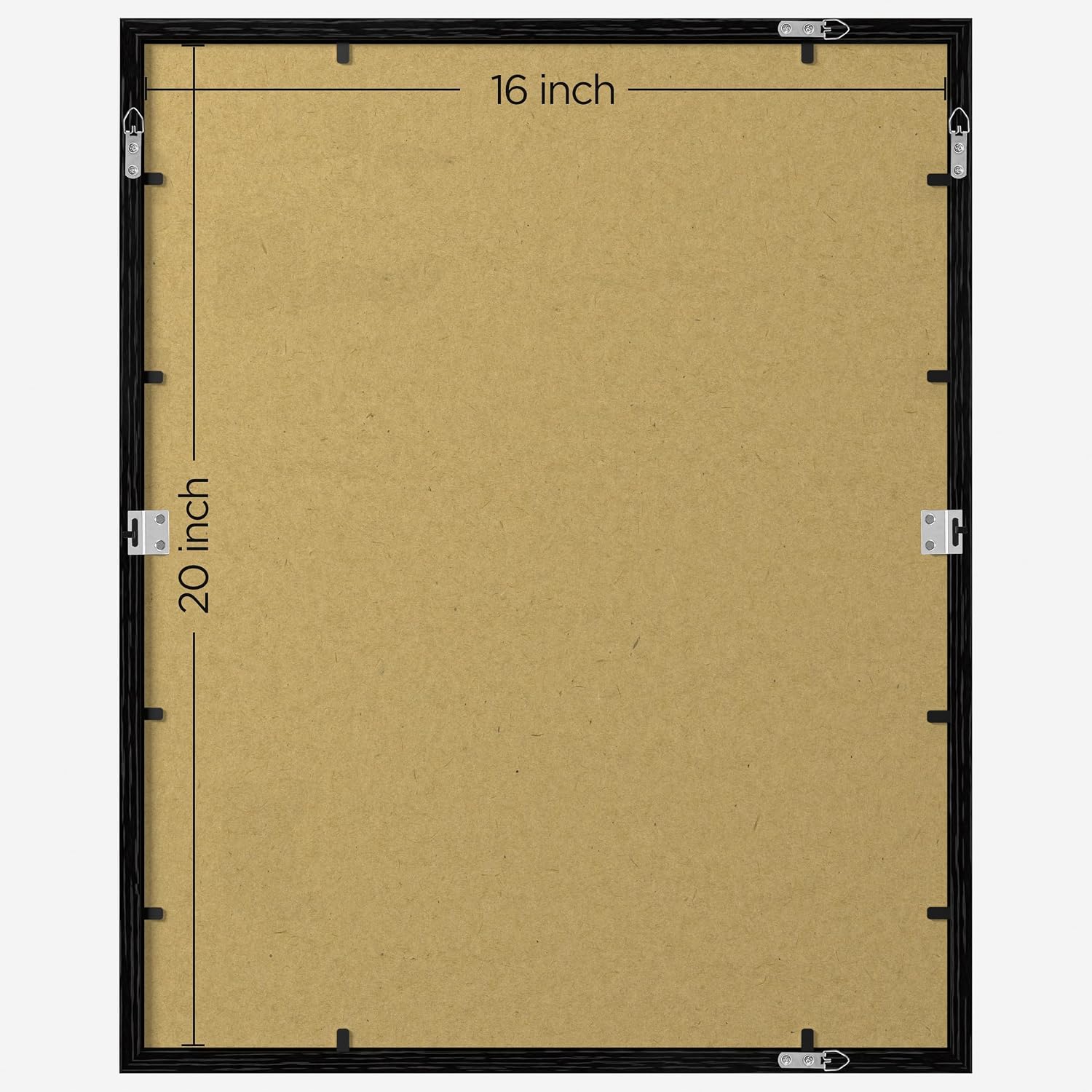 eletecpro 16x20 Picture Frames, Acrylic Cover, Black, Set of 5 | Display Photo 11x14 with Mat or 16x20 without