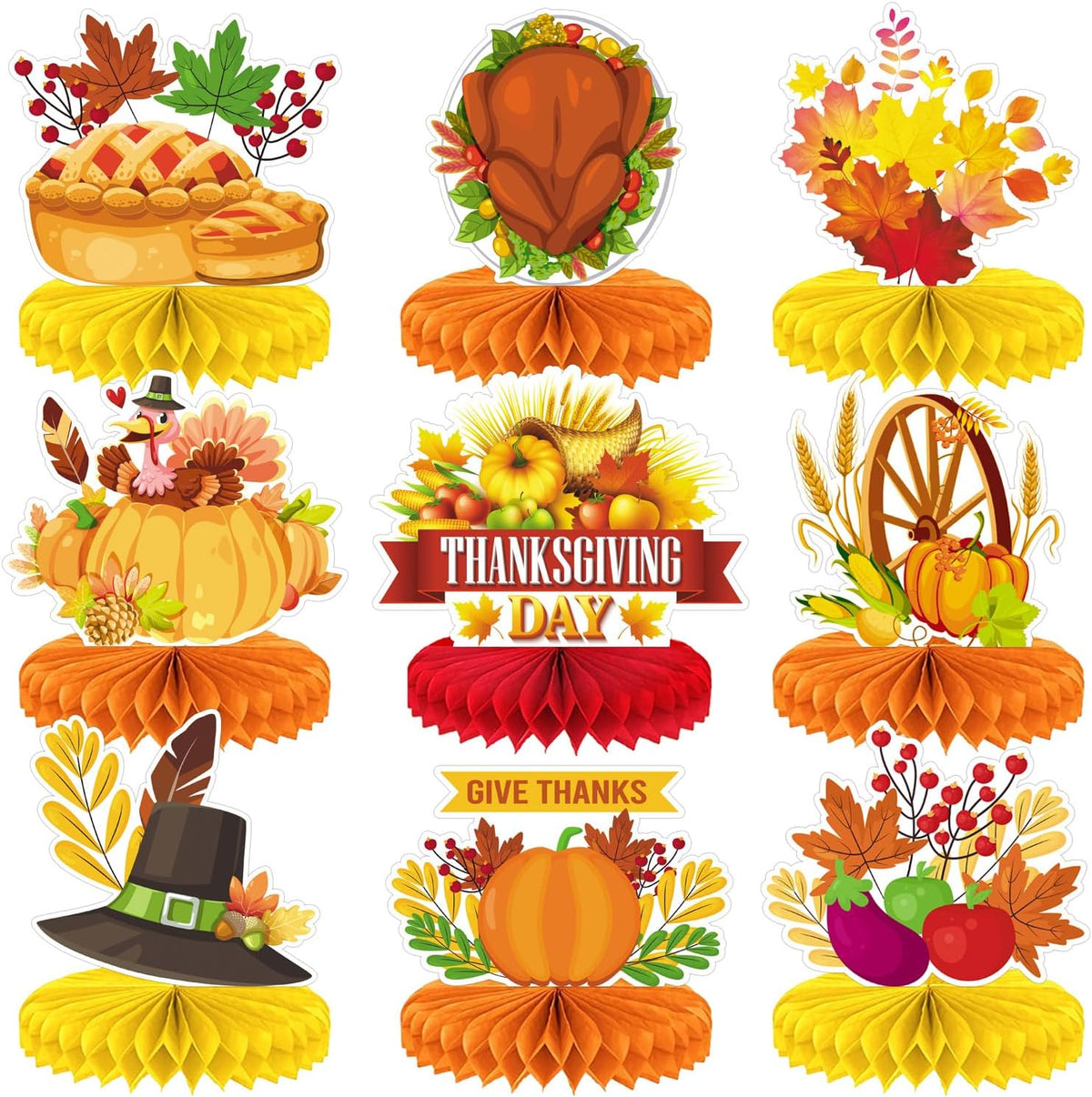 Thanksgiving Table Decorations, 9 Pcs, Fall Table Decor
