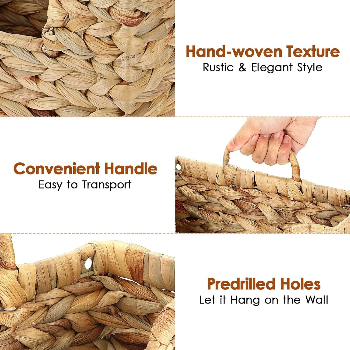 Woven Hanging Magazine Holder / Water Hyacinth
