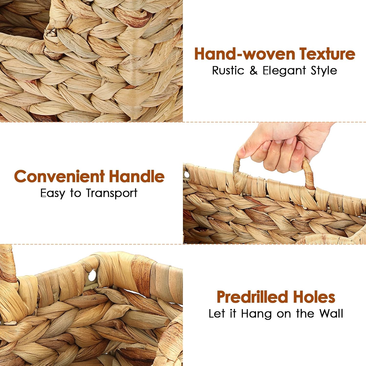 Woven Hanging Magazine Holder / Water Hyacinth