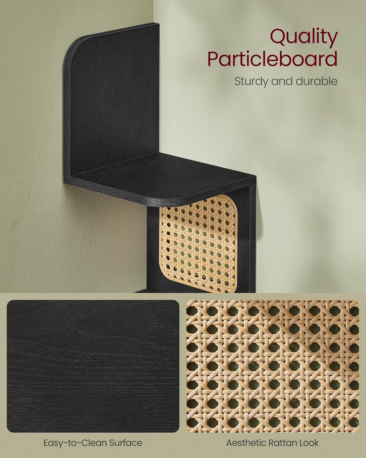 PVC Rattan Sides / Ash Black