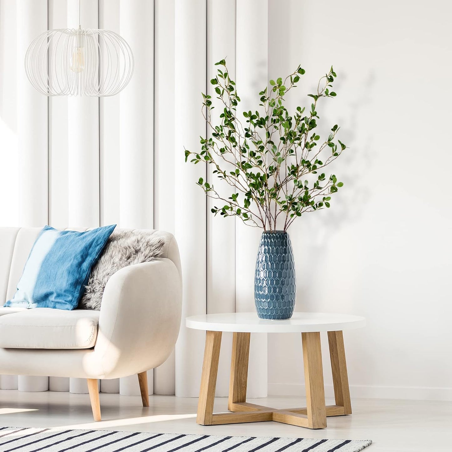 43’’ Artificial Ficus Branches Faux Leaf Spray Eucalyptus Branches Artificial / Green / Set of 4