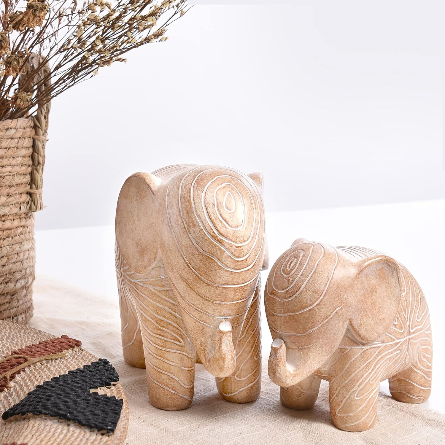Elephant Statue / Wooden Elephant Gift for Women / Small Wood Elephant