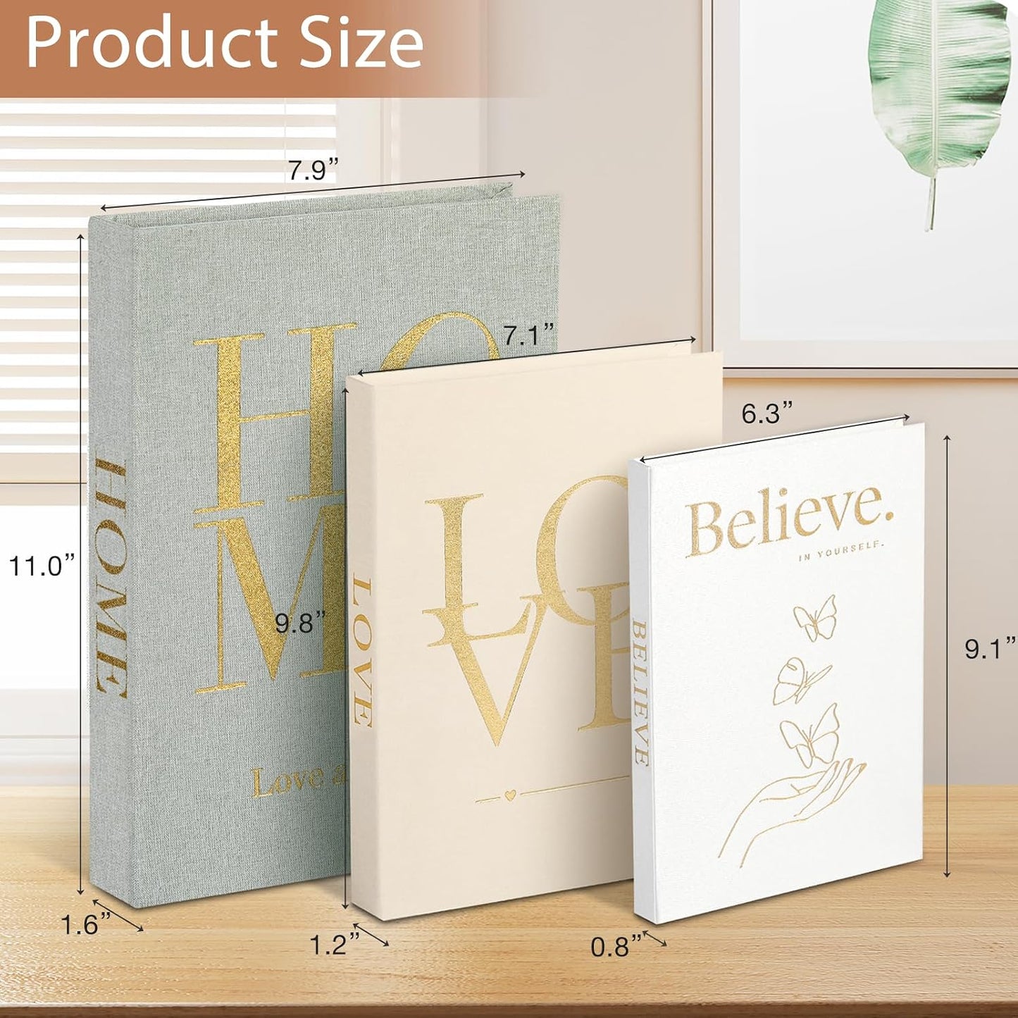 Decorative Books Linen Fake Books / Set of 3