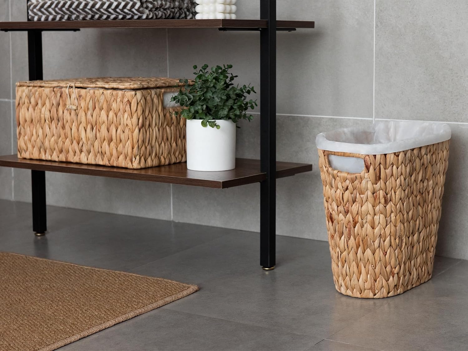 Wicker Waste Basket / Natural