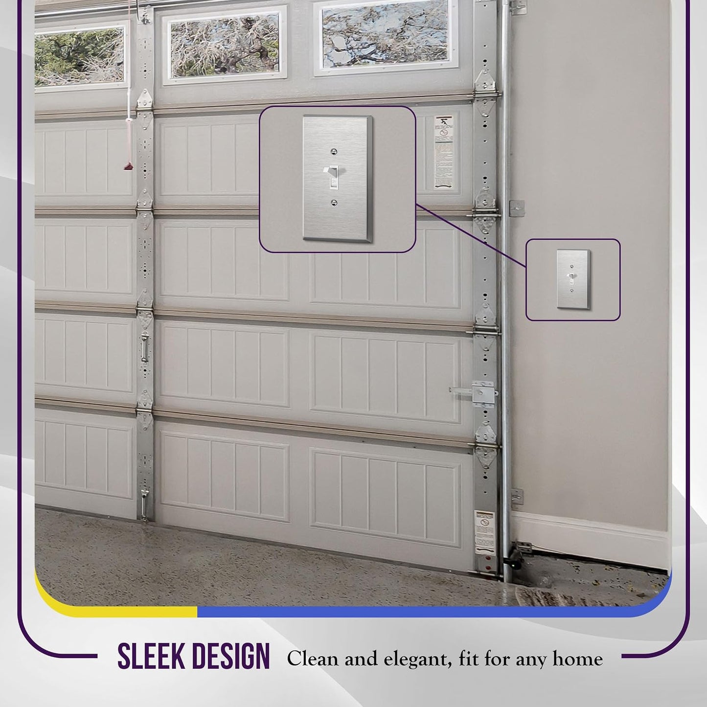 ENERLITES Toggle Light Switch Metal Cover Plate, Stainless Steel Wall Plate, Corrosion Resistant, Oversized 1-Gang 5.5"