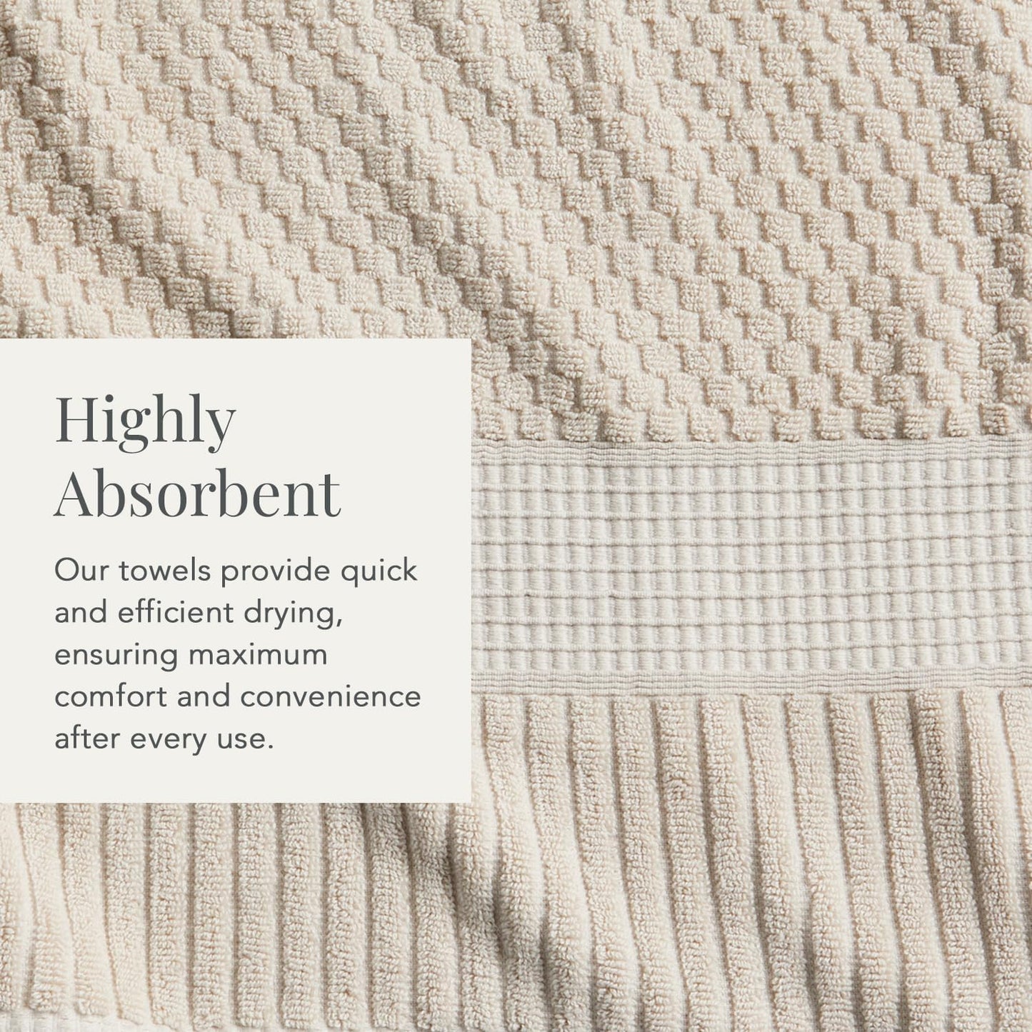 NY Loft 100% Cotton 4-Pack Bath Towel Set | Sand | Oeko-TEX | Quick-Dry | Four 30" x 52" Bath Towels | Super Absorbent