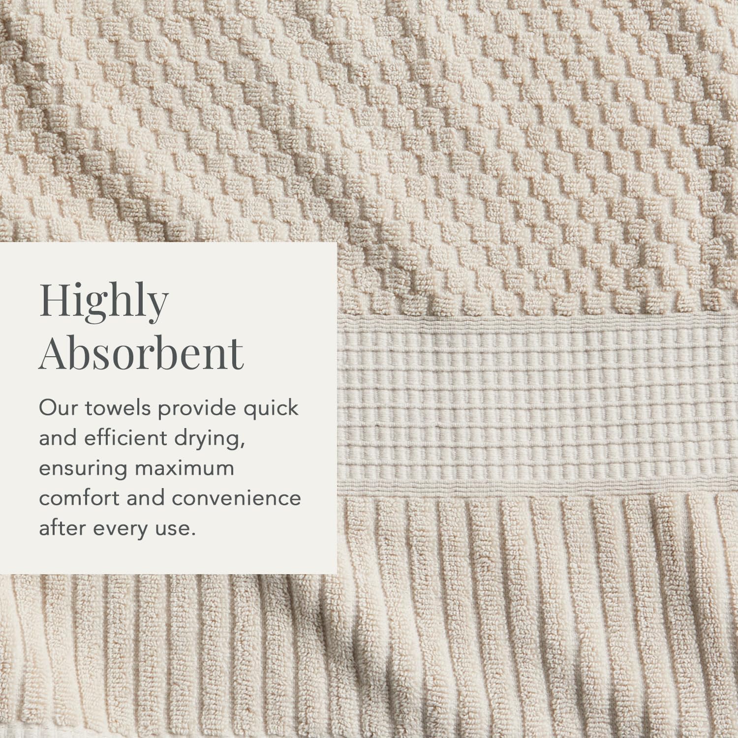 NY Loft 100% Cotton 4-Pack Bath Towel Set | Sand | Oeko-TEX | Quick-Dry | Four 30" x 52" Bath Towels | Super Absorbent