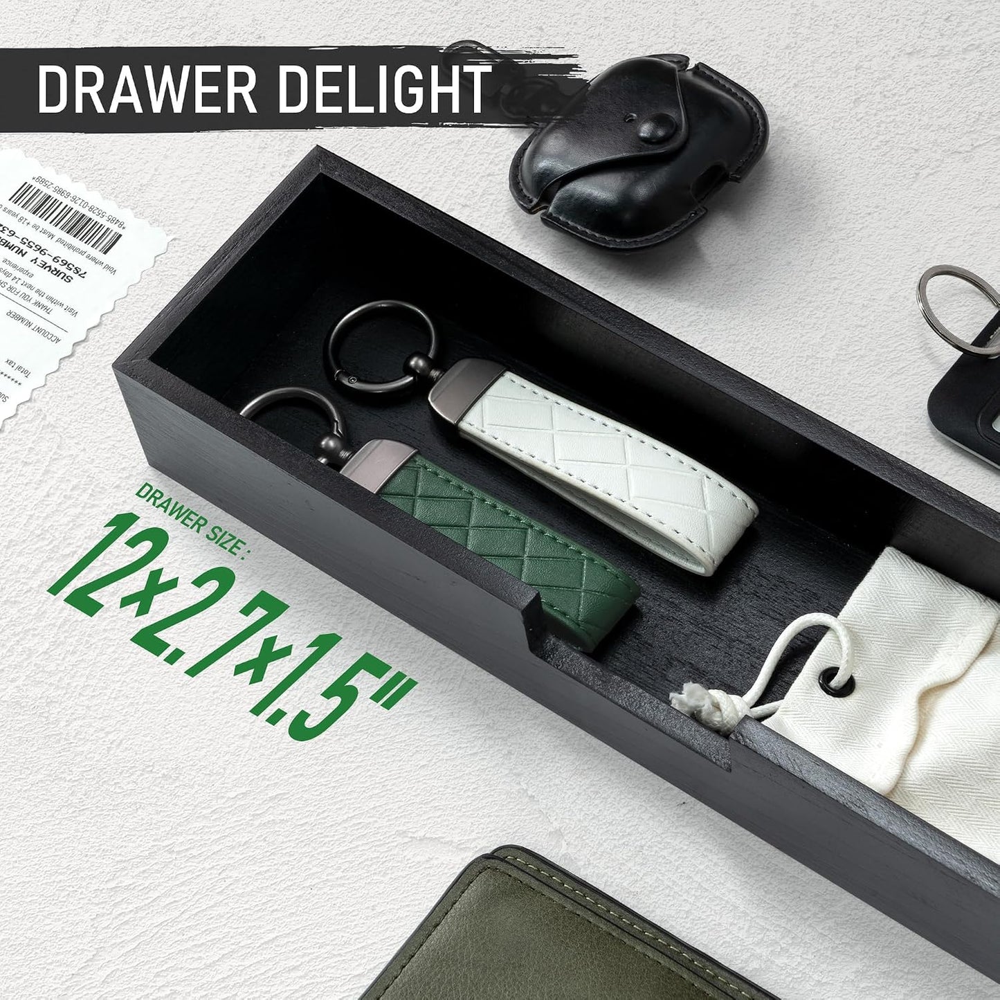 Modern Mail Organizer / Black / 1-drawer