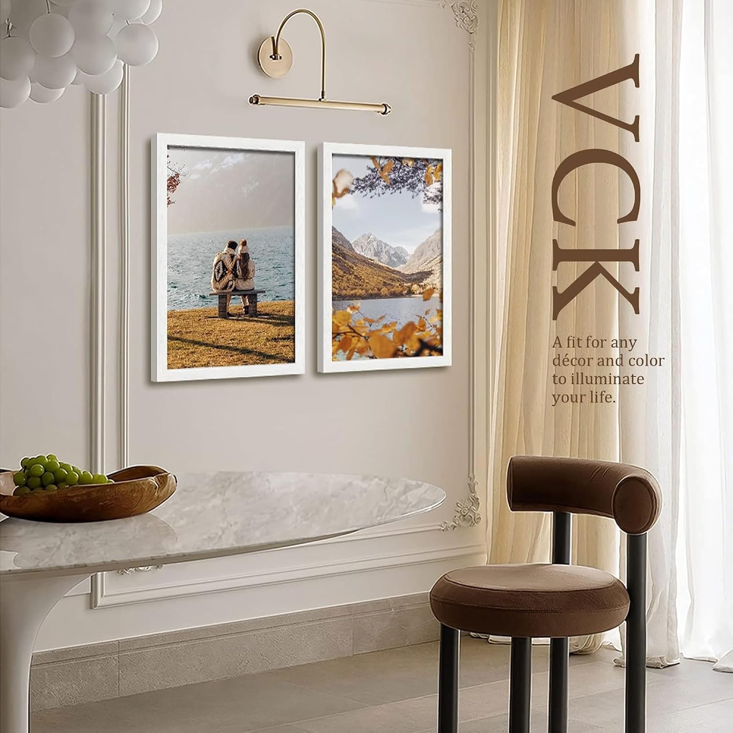 VCK 16x24 Frame White 4 Pack, Wide Thick Wood Border, for Poster/Prints | Exclusive Woodgrain, Wall Hanging, HD