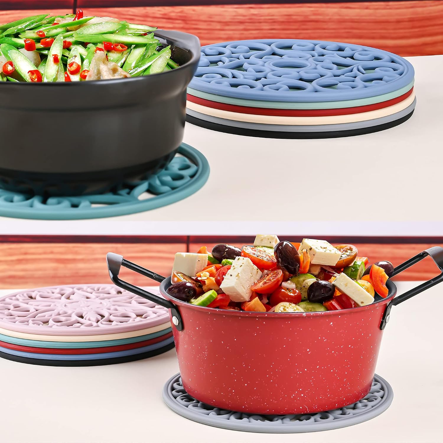 Silicone Pot Holders / K: Style 1- Pink