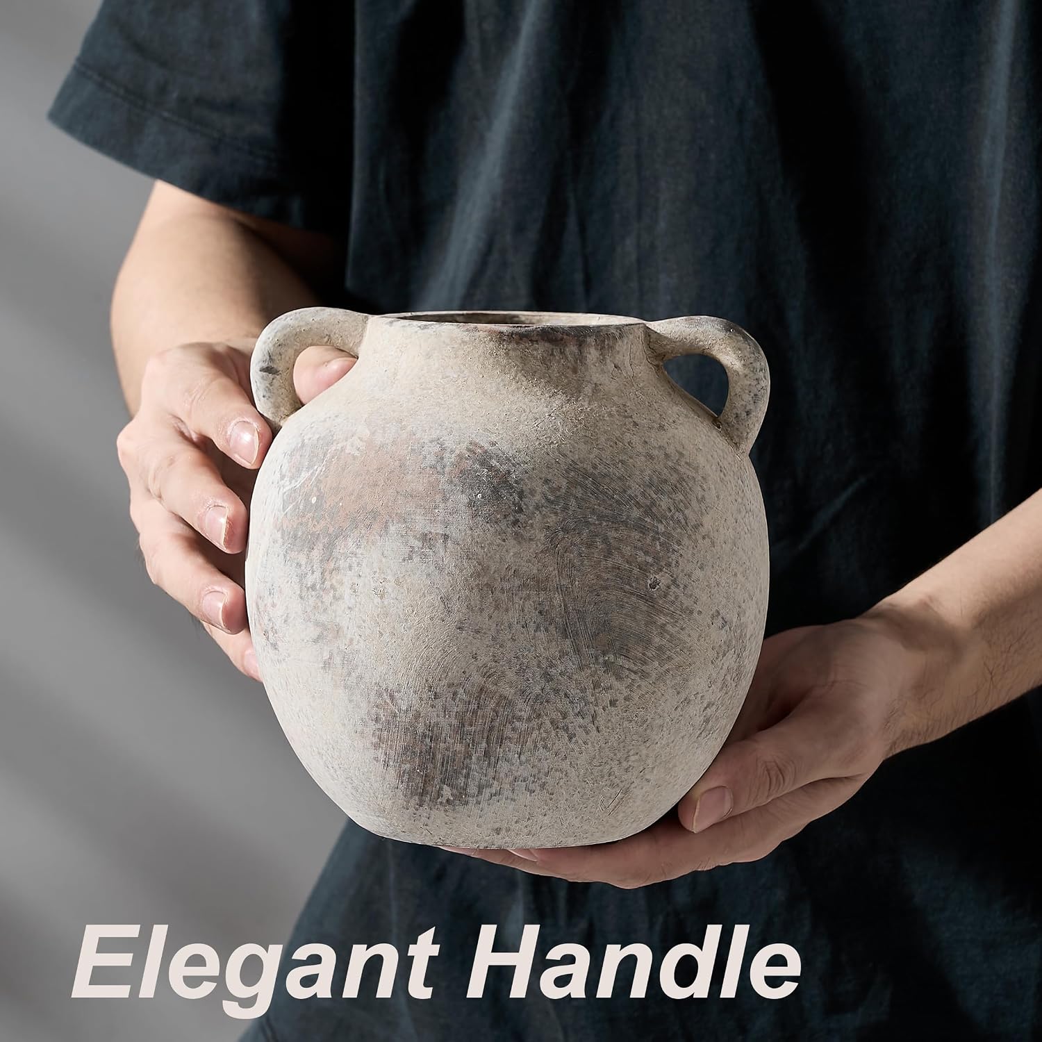 Antique Ceramic Vase / Gray-5.8 / 5.8 Inch