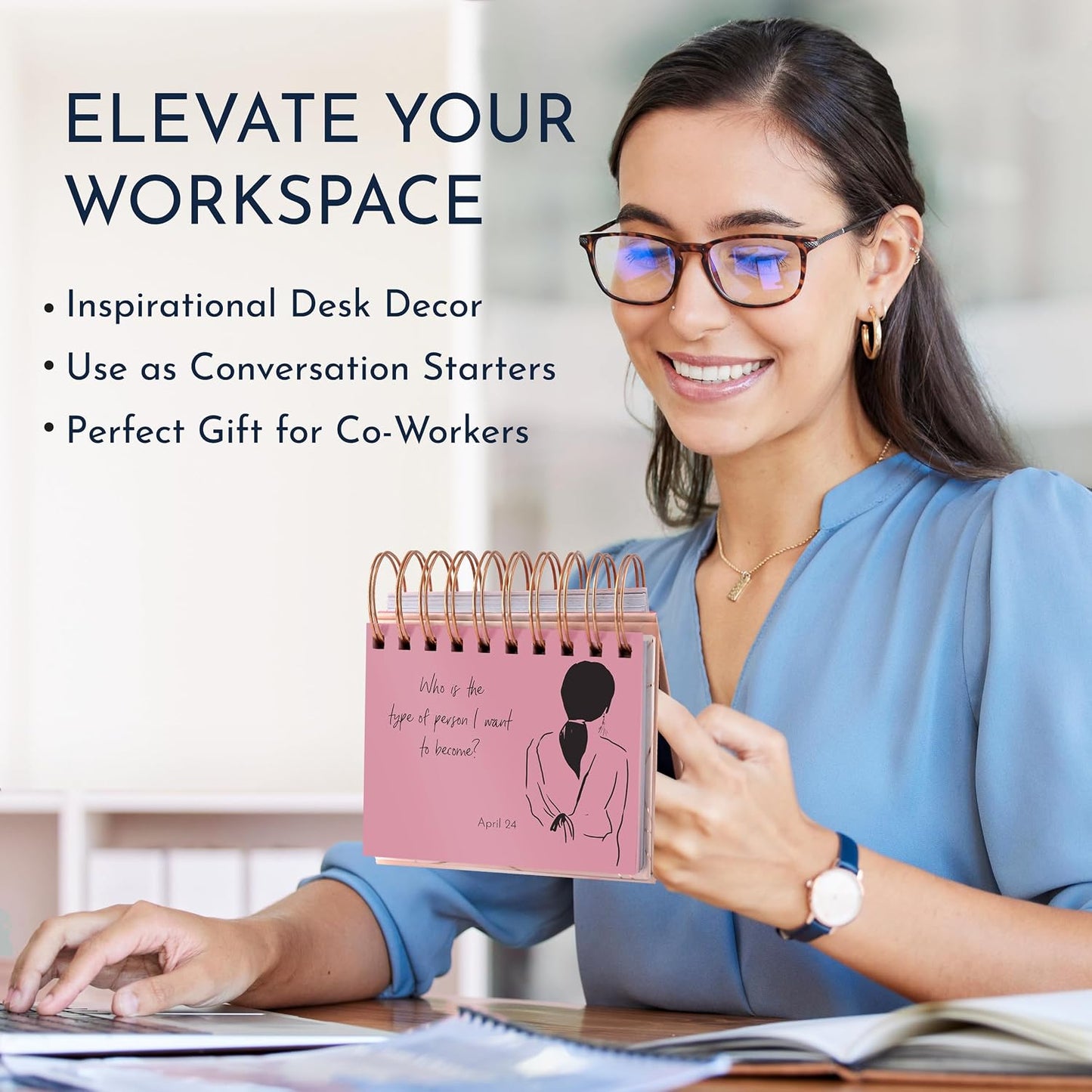 Motivational Desk Flip Calendar with 366 Daily Affirmations, Gift for Women | Inspirational Perpetual Desk Calendar