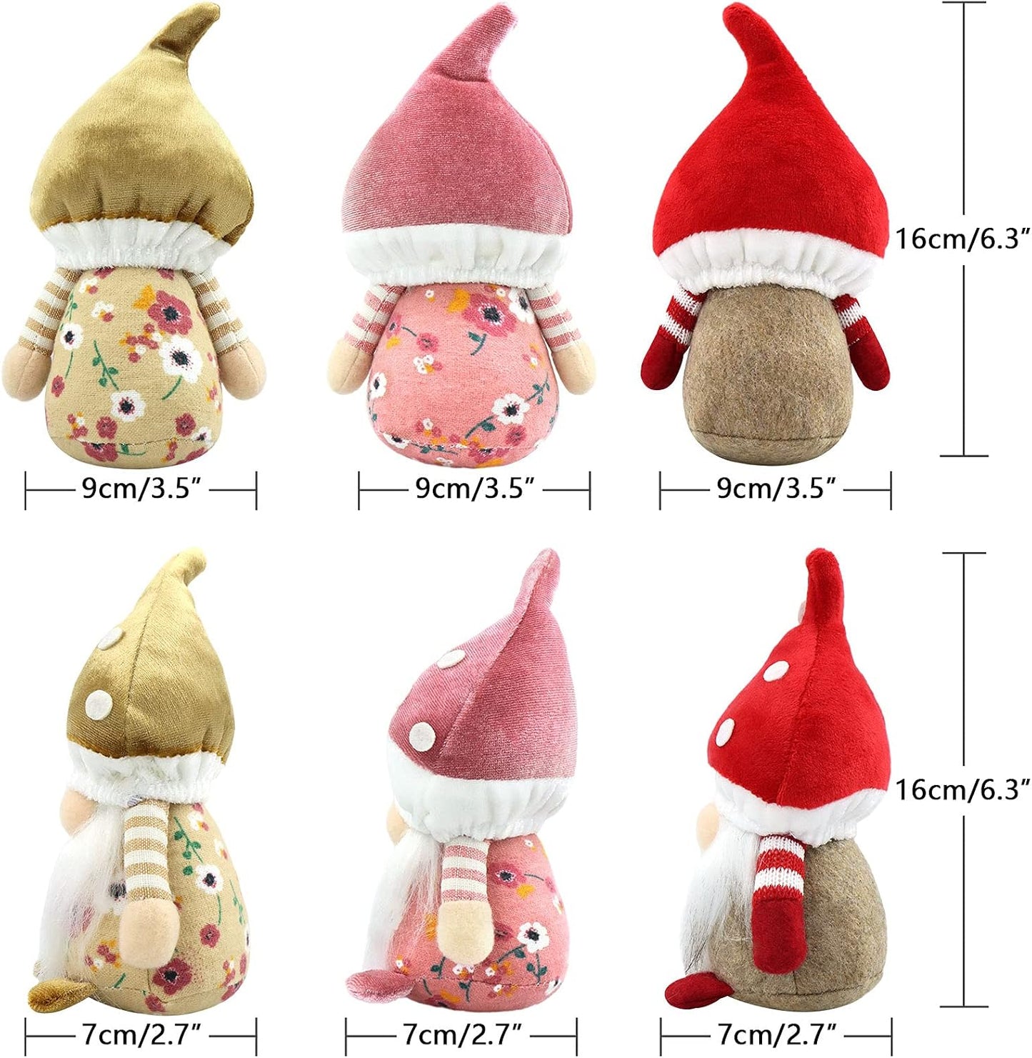 Spring Gnomes Decoration Mushroom Summer Easter Gnome Handmade Decor / Set of 3
