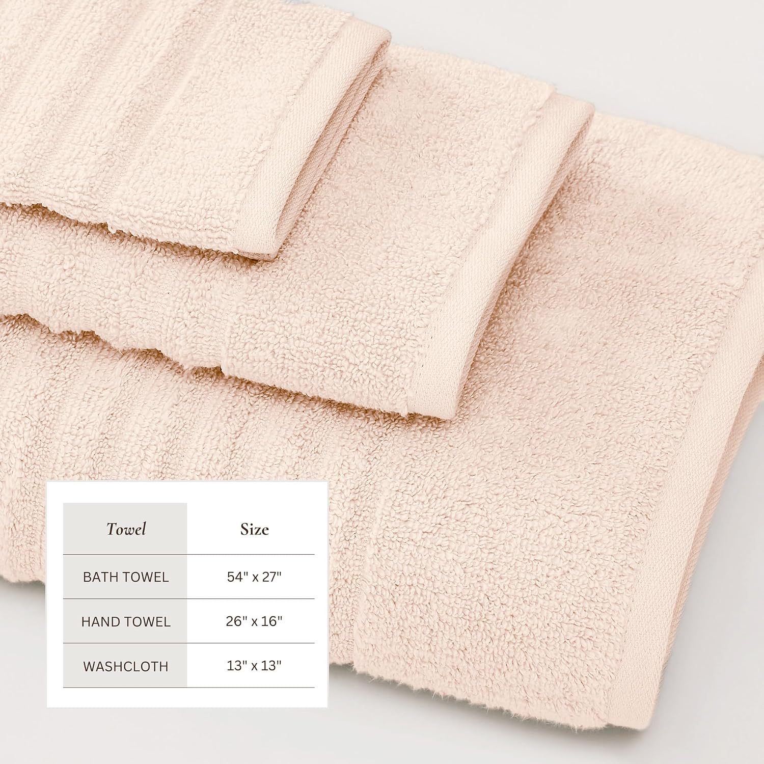 Great Bay Home Bath Towel Set - 100% Cotton 6 Piece Towel Set - Absorbent & Quick-Dry Towels for Bathroom (Pink Sand)