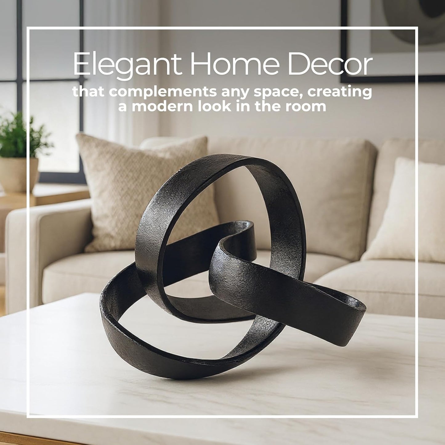 Minimalist Shelves & Coffee Table Decor / 7" H / Black