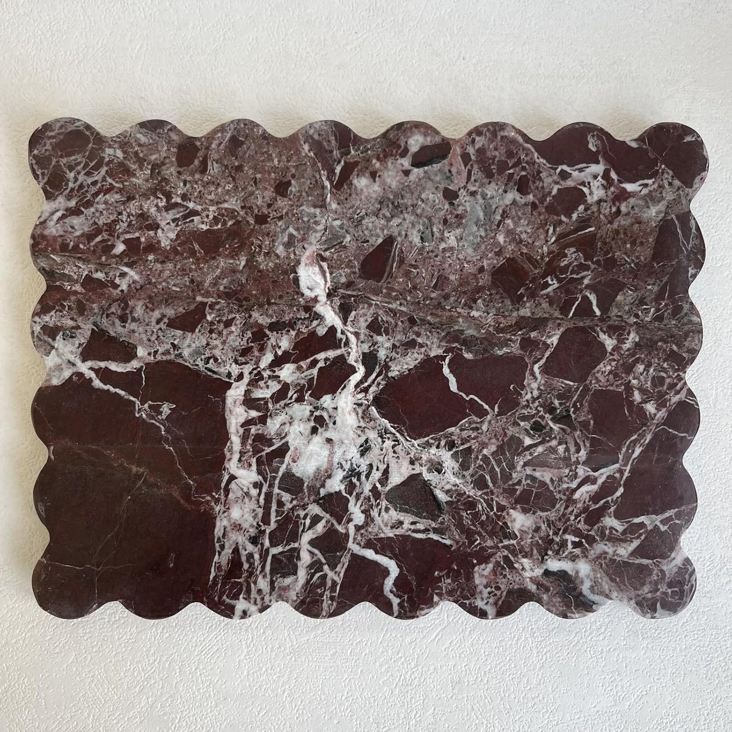 Scalloped Marble Tray / Rosa Levanto / Natural / 10.8 x 8