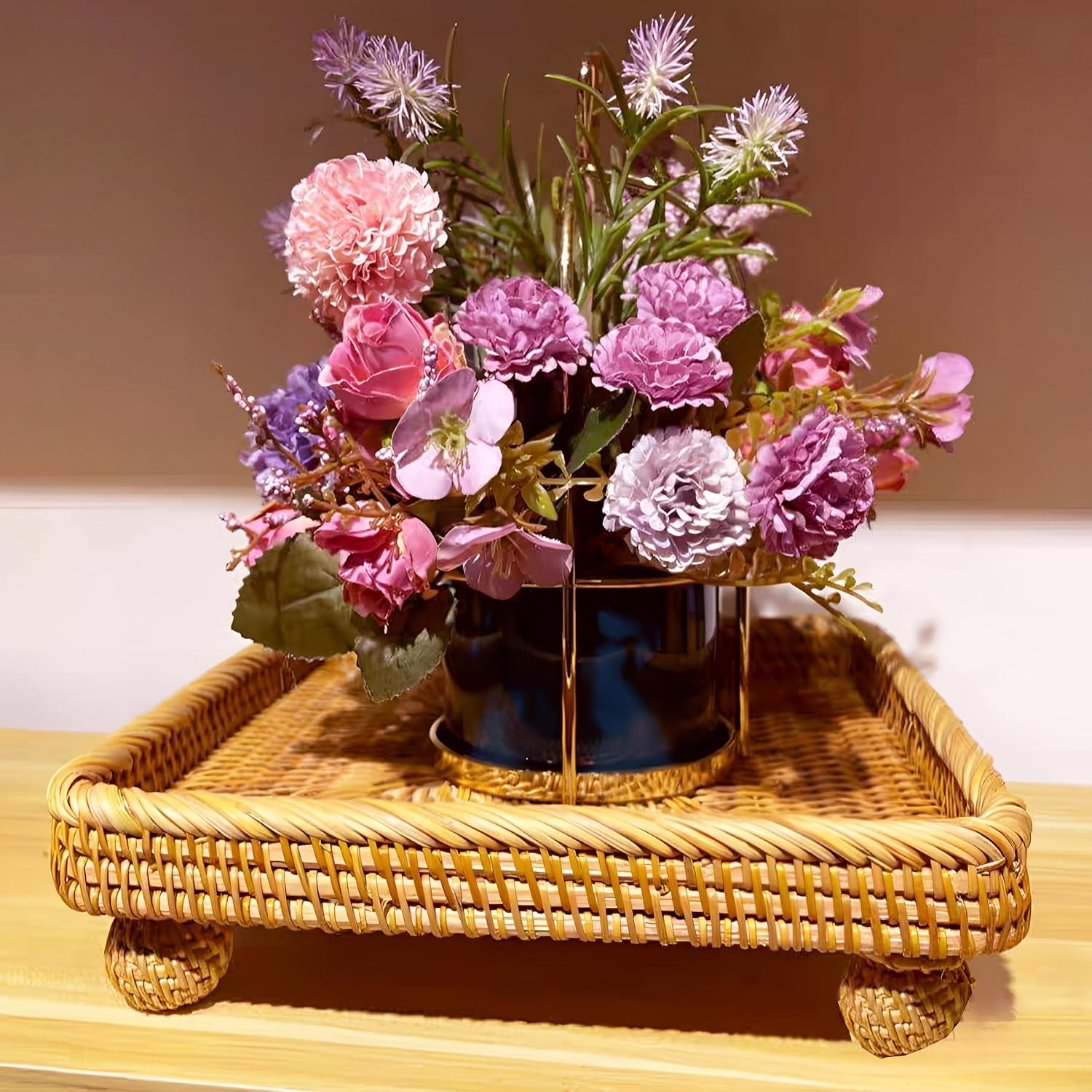 Small Items Serving Basket Vanity Tray / 9" Square