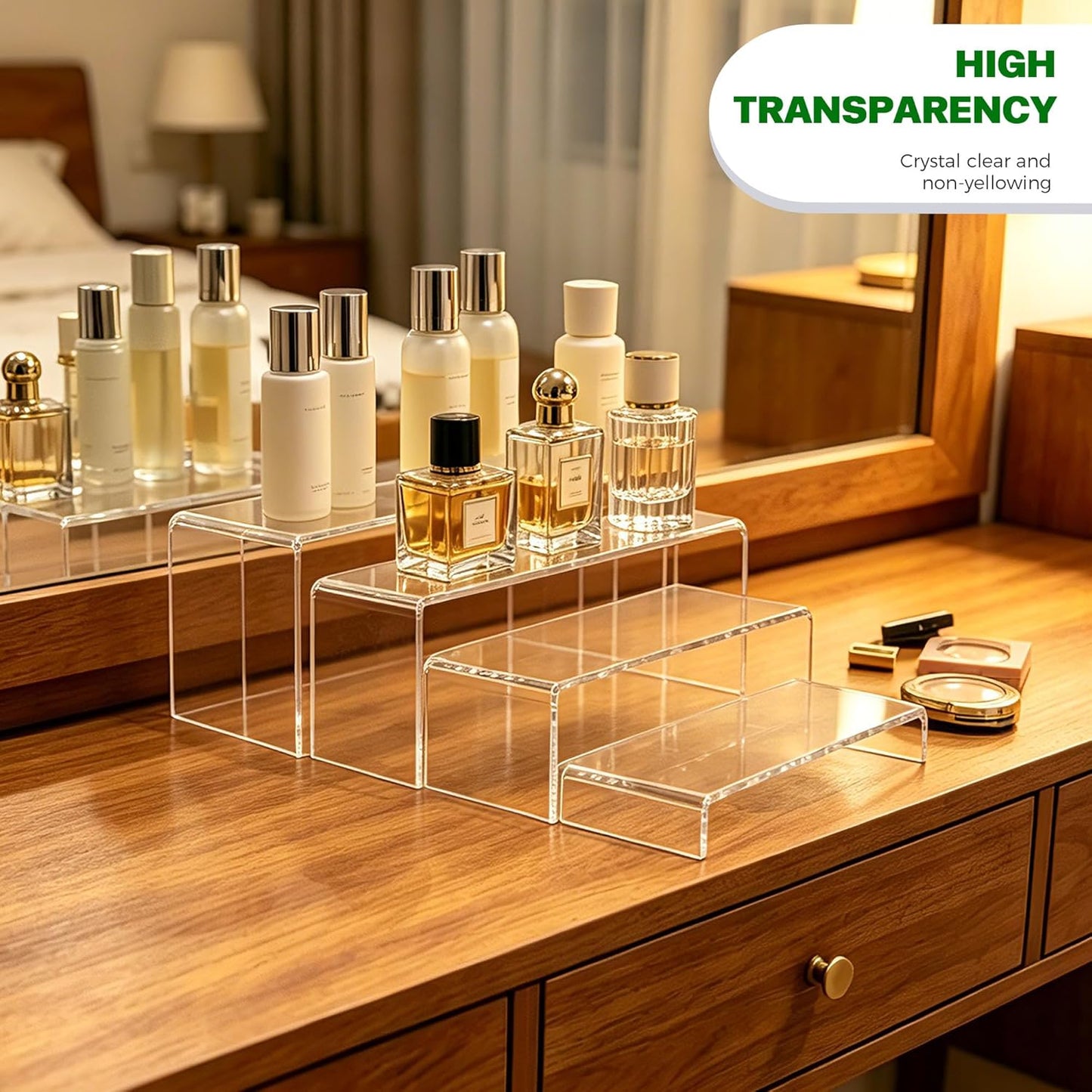 Acrylic Riser Stands / Clear / Set of 4