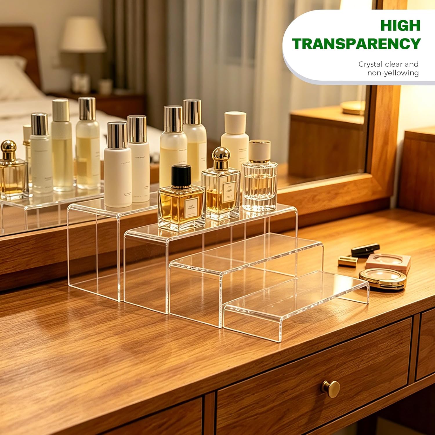 Acrylic Riser Stands / Clear / Set of 4