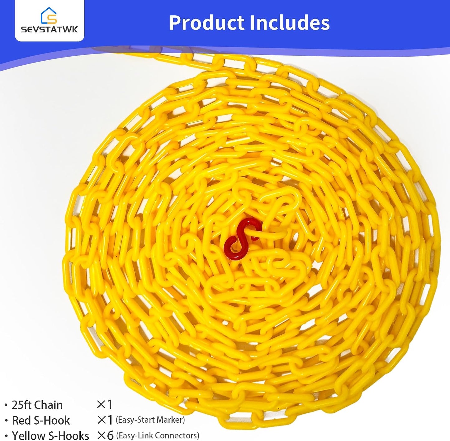 1.42" Link / 25ft / Yellow / 25 Inch