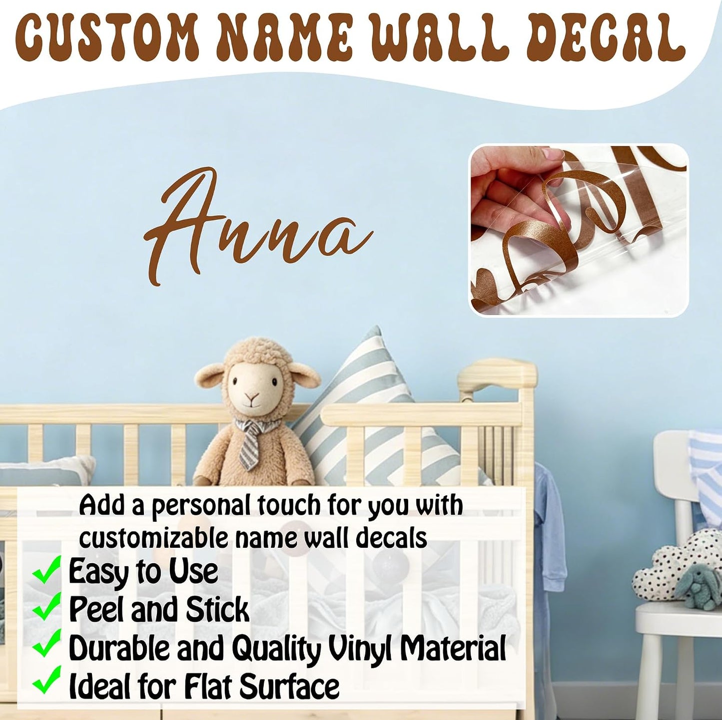Custom Name Backdrop Sticker for Party Event Custom Decal for Balloon Arch / Brown Diy Name