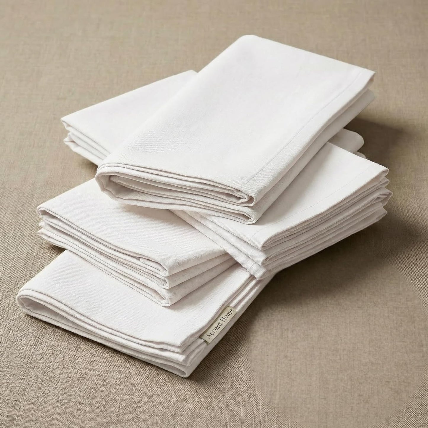 ACCENTHOME Accent Home 100% Cotton Napkins, Delicate Cloth Napkins for Dinners, Parties and Weddings，18 x 18 Inch Set