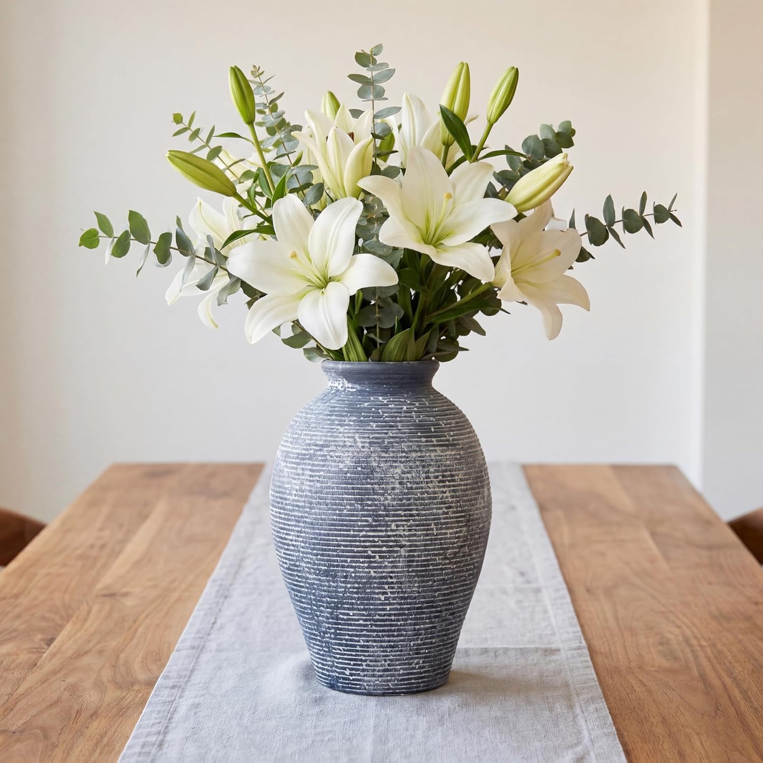 Ceramic Flower Vase / Dark Blue-9.3