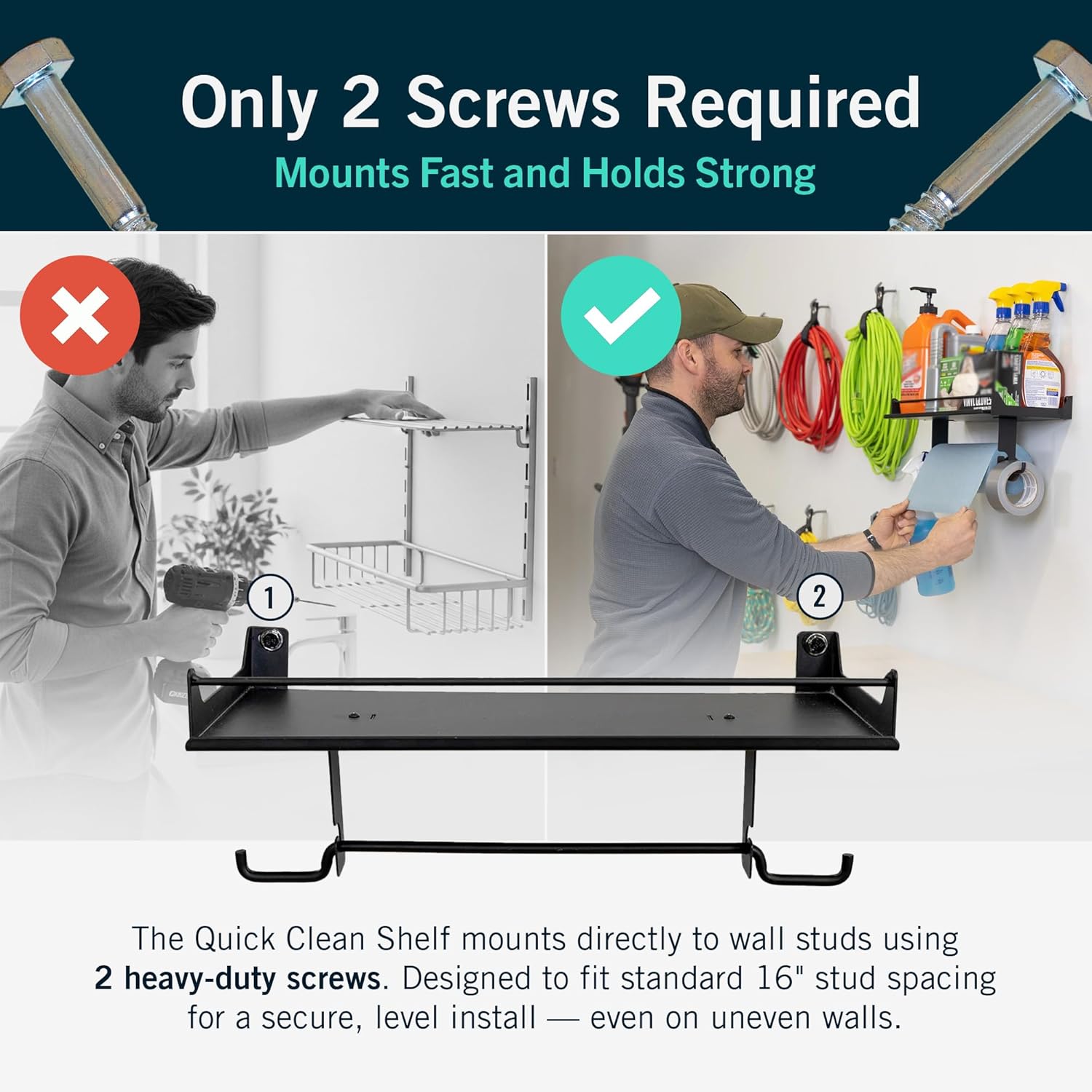StoreYourBoard Heavy Duty Paper Towel Holder Wall Mount, Holds 50 lbs | Garage Paper Towel Holder with Shelf, Shop