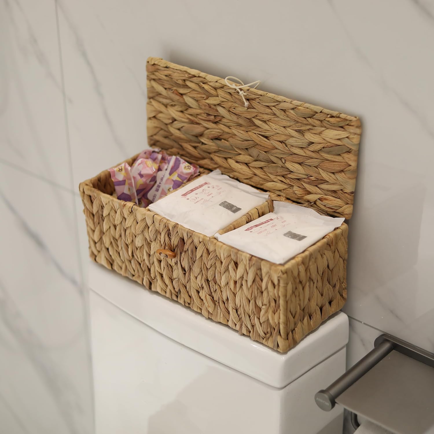 Wicker Bathroom Basket / 13.2 x 5.1 x 4.5