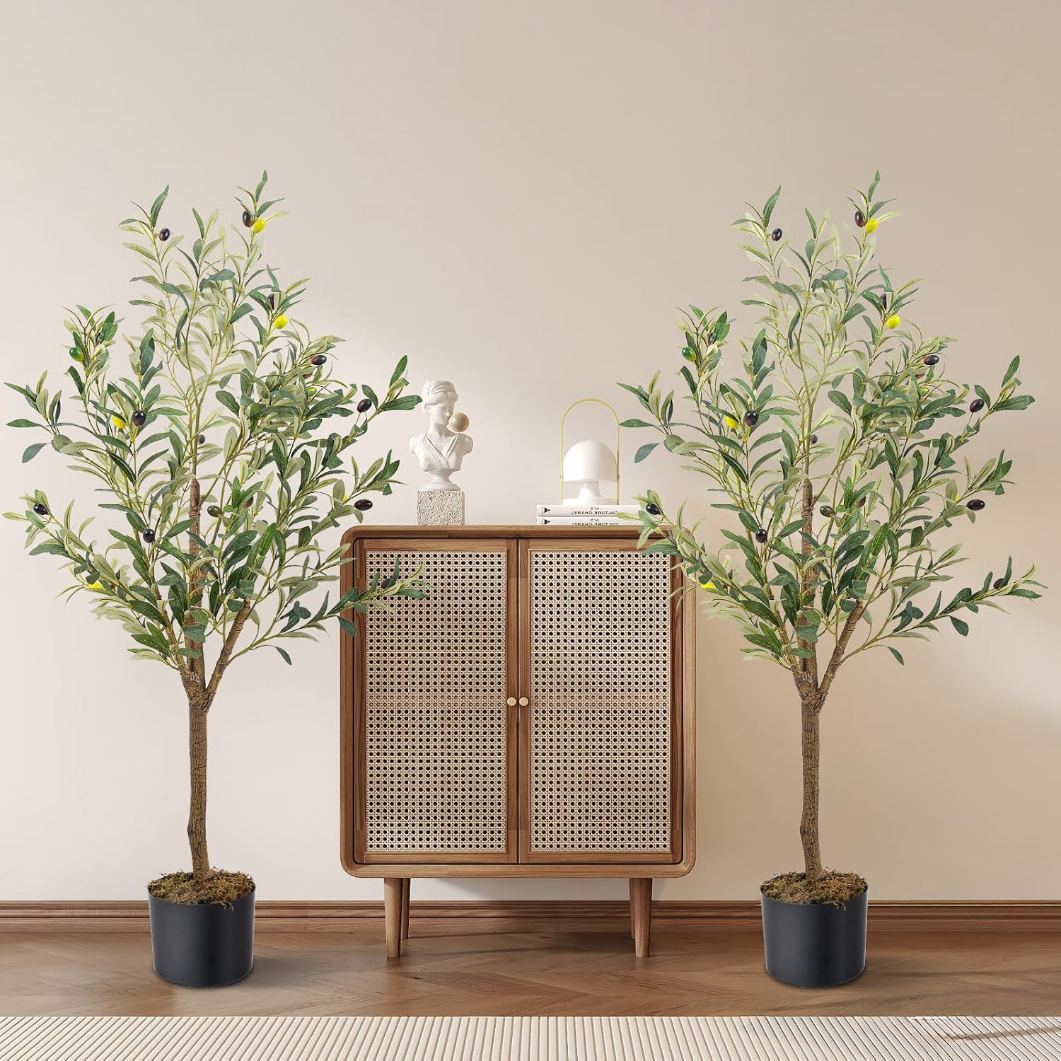 Artificial Fake Olive Tree Tall Faux Silk Olive Tree / 4ft / 4 Inch / Set of 2