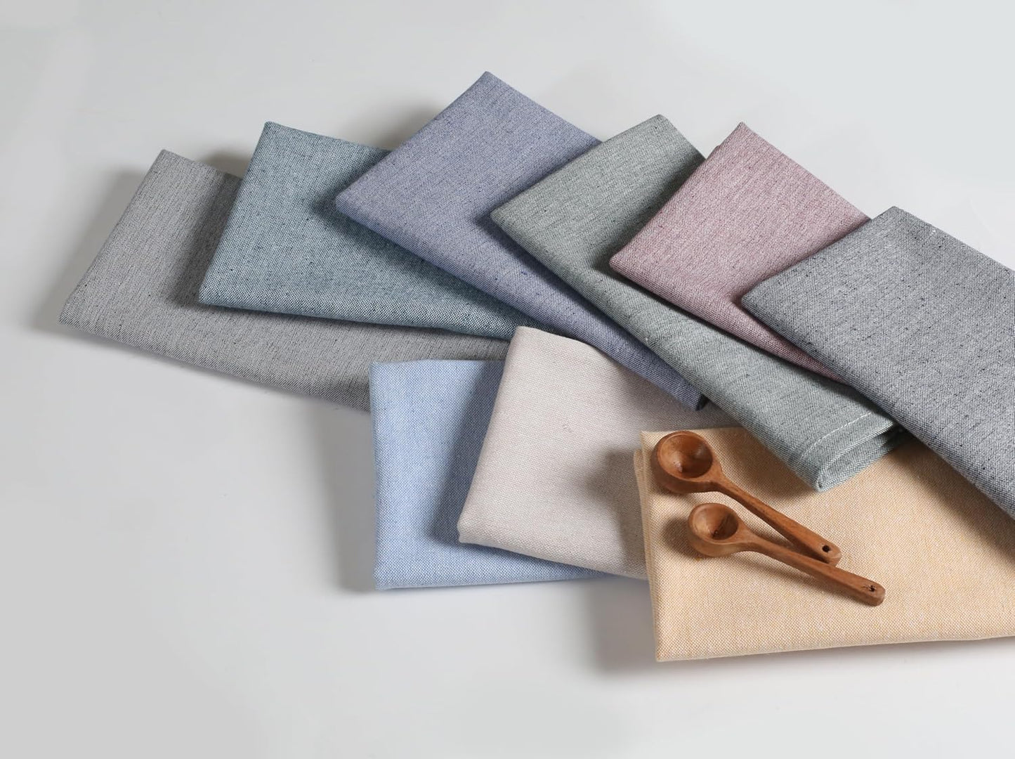 Native Fab Solid Cloth Napkin Set of 12, 100% Chambray Cotton, Washable, Reusable Dinner Cloth Napkin 17x17 inches