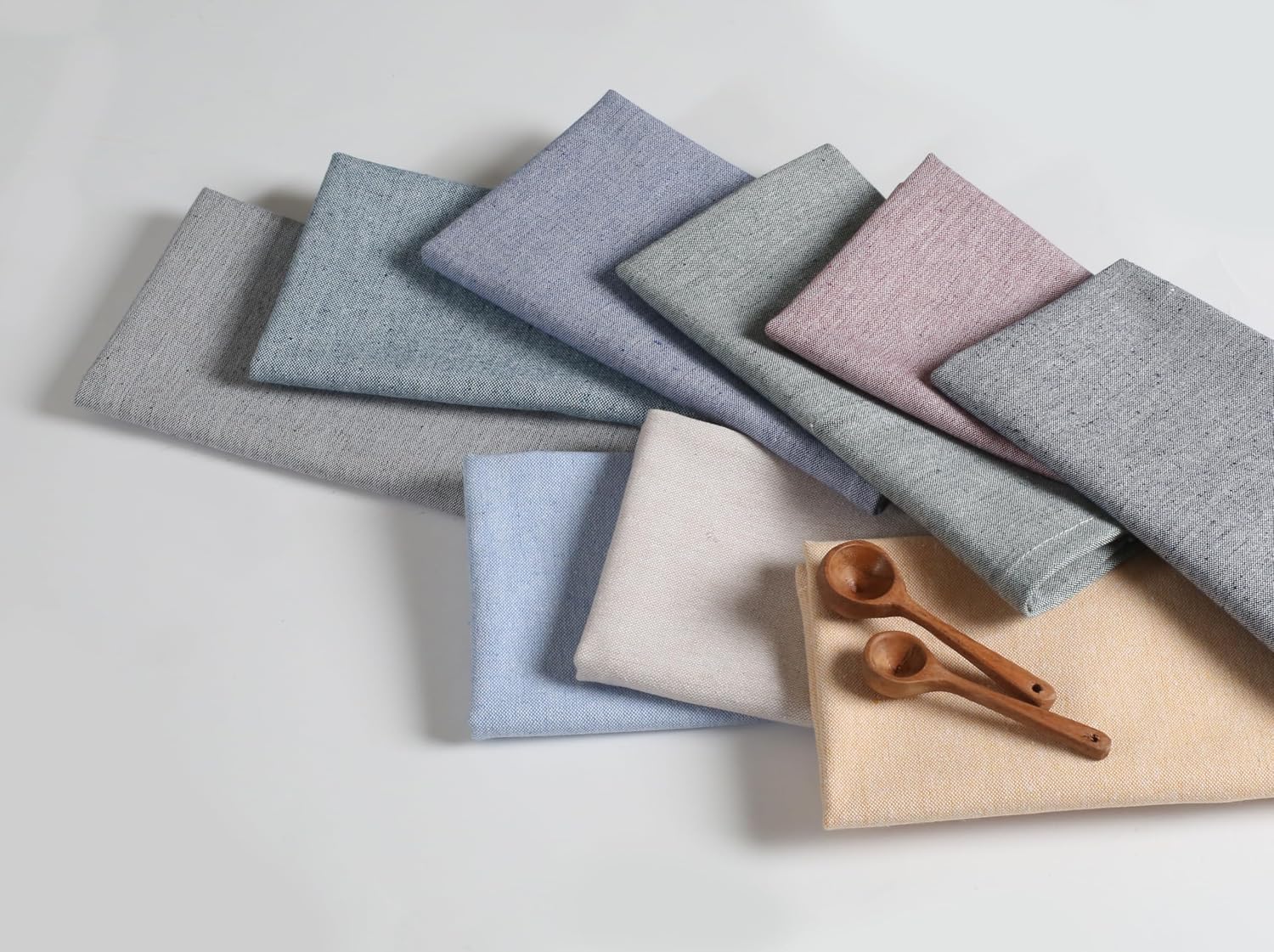 Native Fab Solid Cloth Napkin Set of 12, 100% Chambray Cotton, Washable, Reusable Dinner Cloth Napkin 17x17 inches