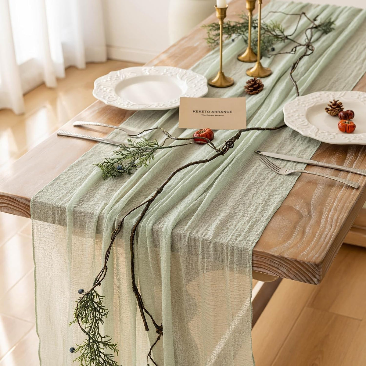 4 Pack Terracotta Cheesecloth Table Runner 10Ft, Fall Table Runner 21.5 x 120 inch, Burnt Orange Semi Sheer Cheese Cloth Fabric Thanksgiving Runner Bulk for Wedding,Party,Bridal Shower
