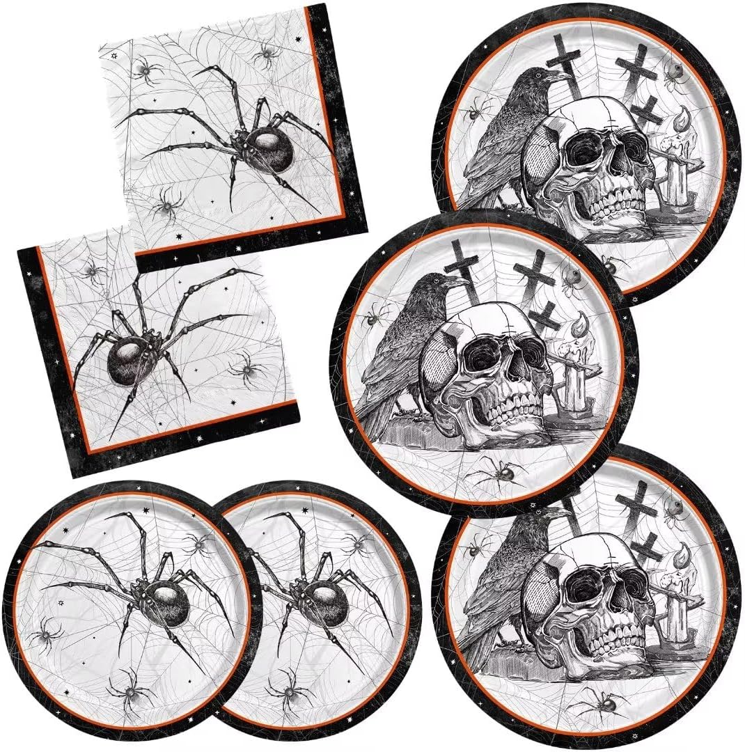 Oneida Vintro Halloween 4-Piece Accent Plates, Appetizer Plate Set for 4