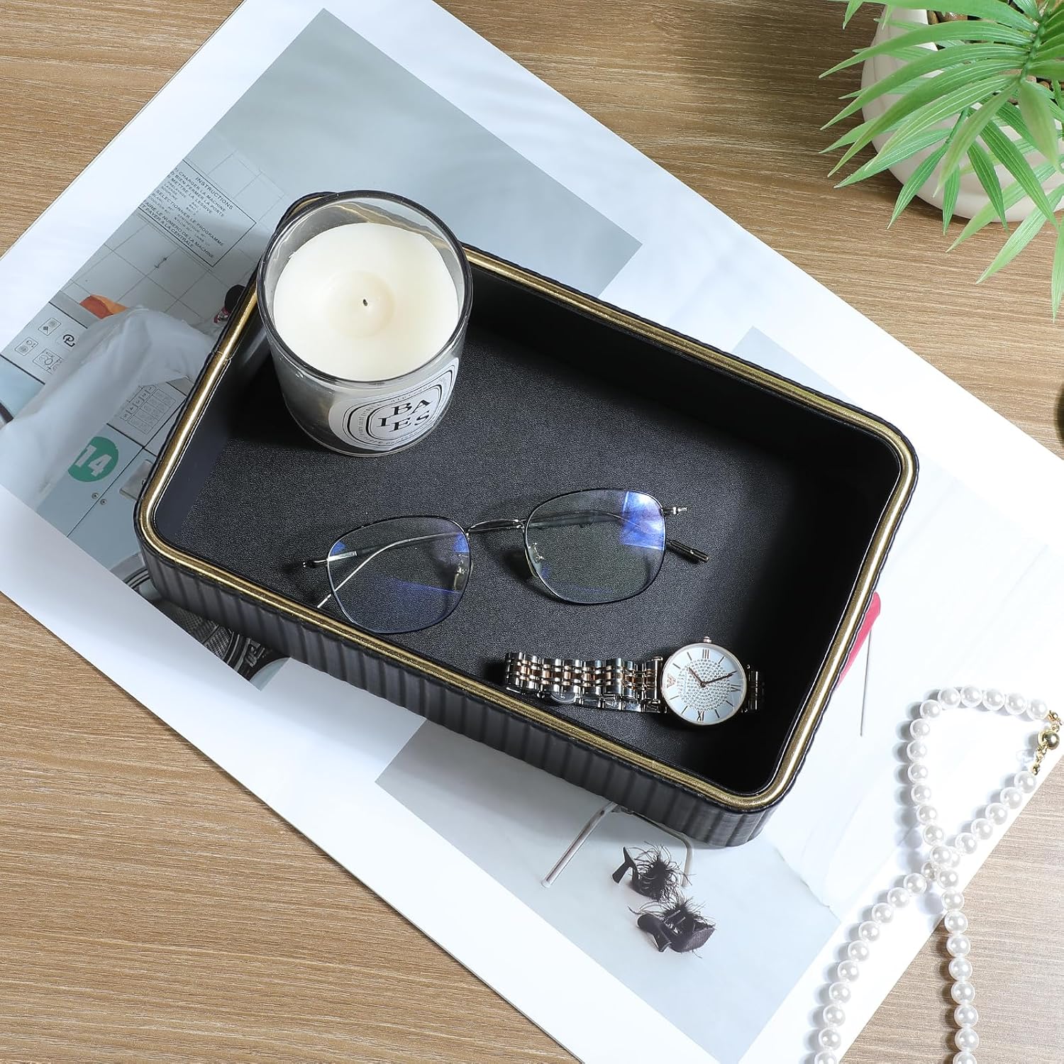 Desk Organizer Tray / Black / 9.5 x 6 x 2.2